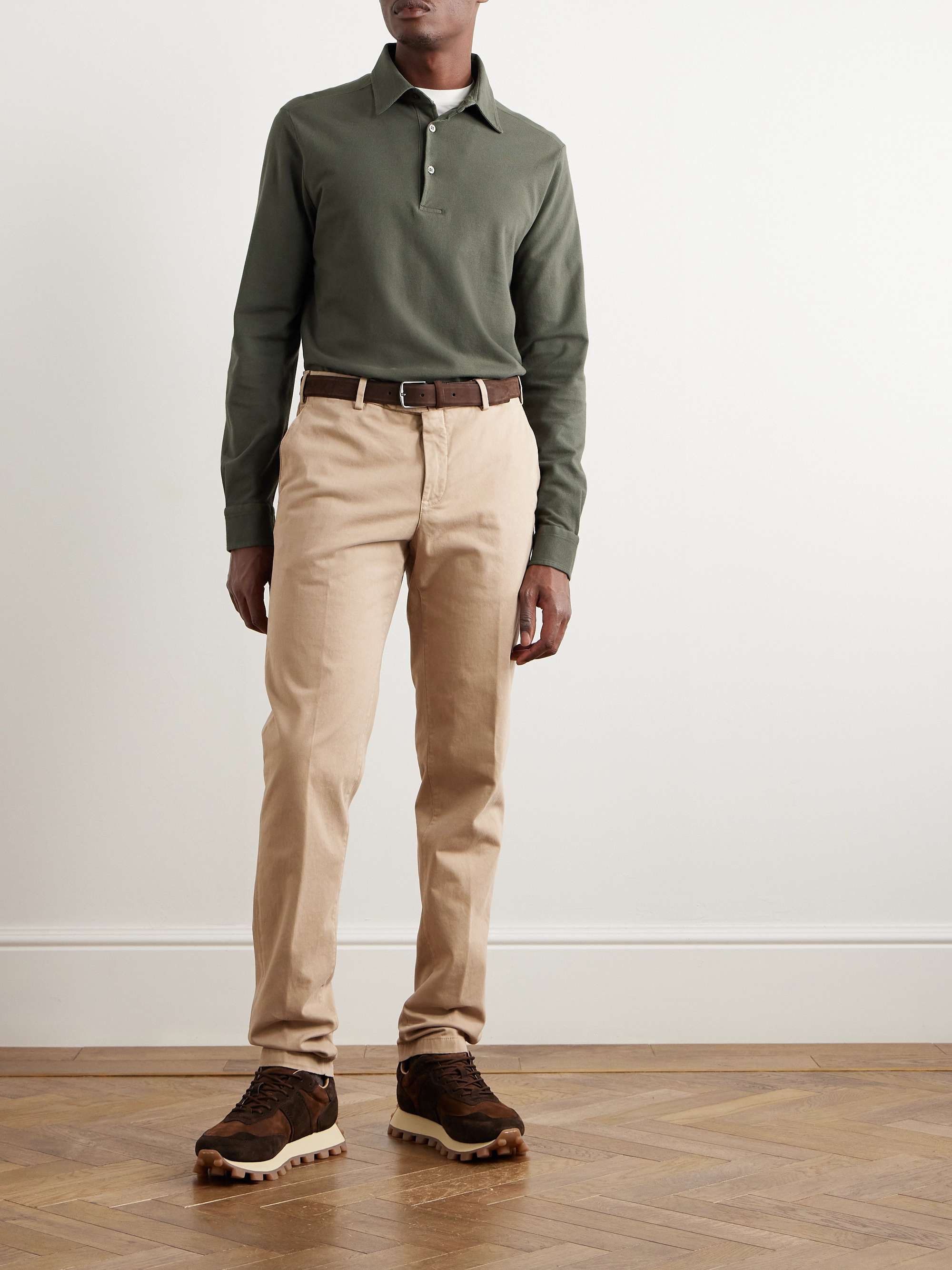 LORO PIANA Cotton-Piqué Polo Shirt