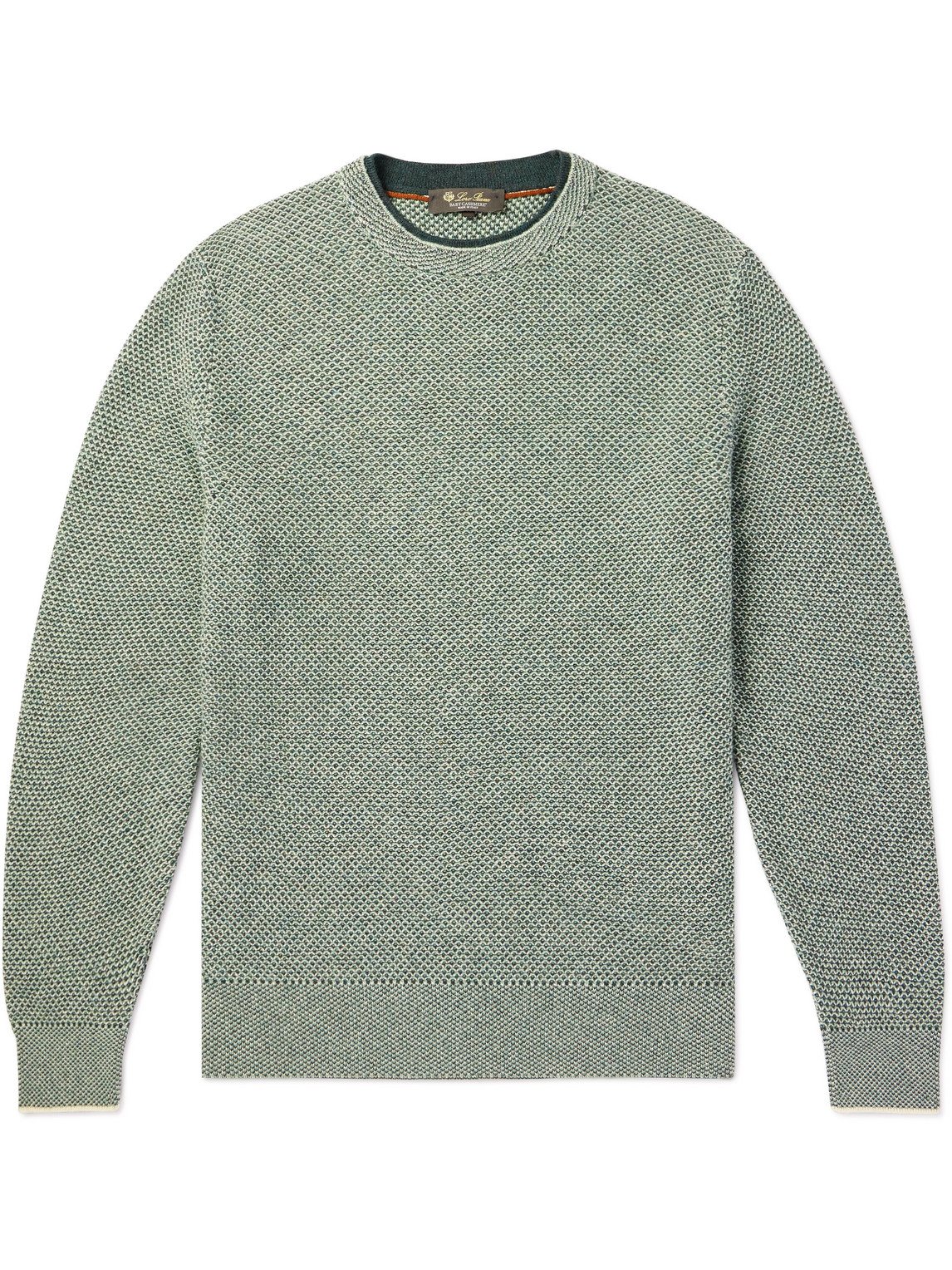 Loro Piana Honeycomb-knit Cashmere Sweater In Green