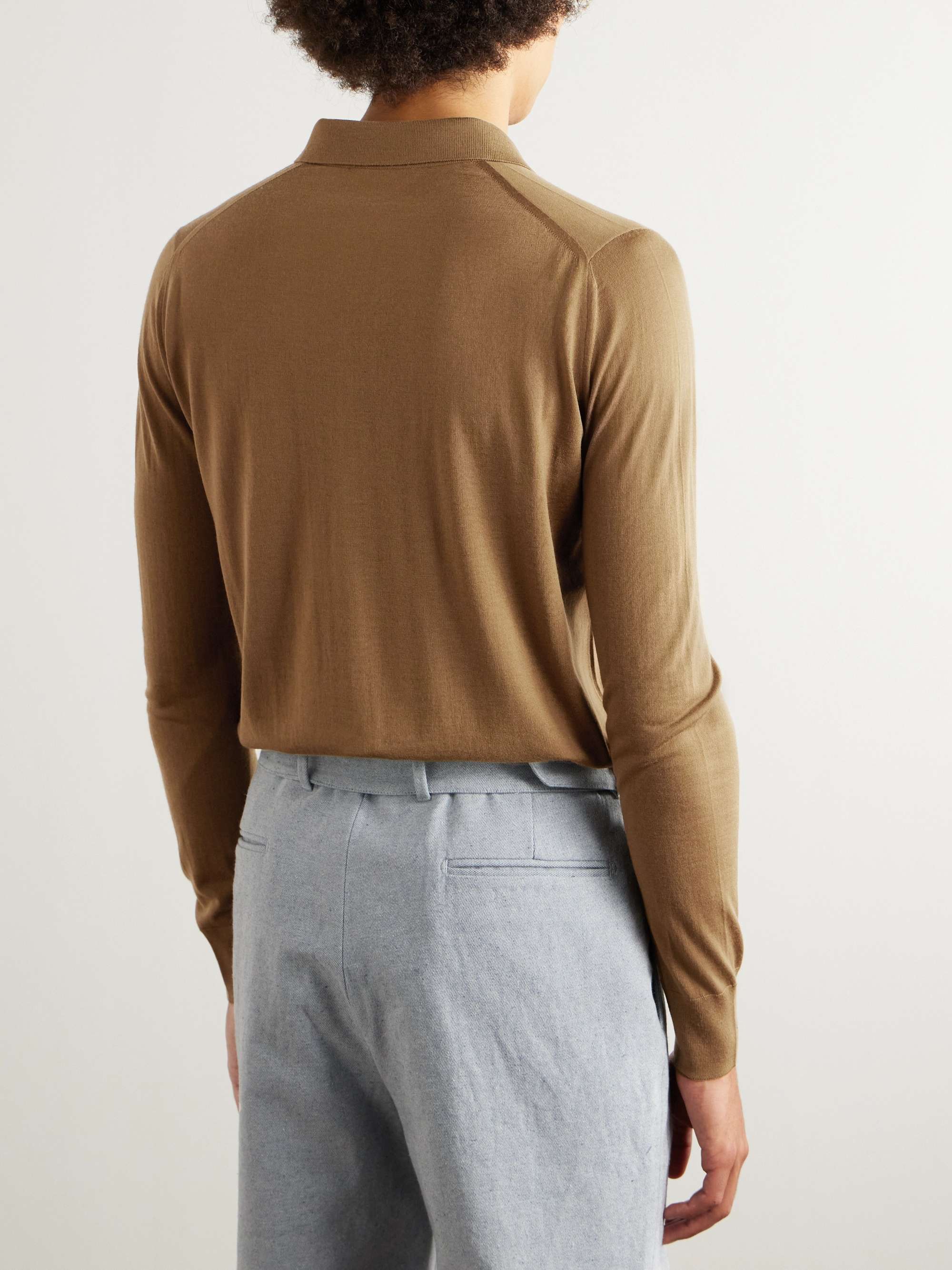 LORO PIANA Slim-Fit Wish Virgin Wool Polo Shirt