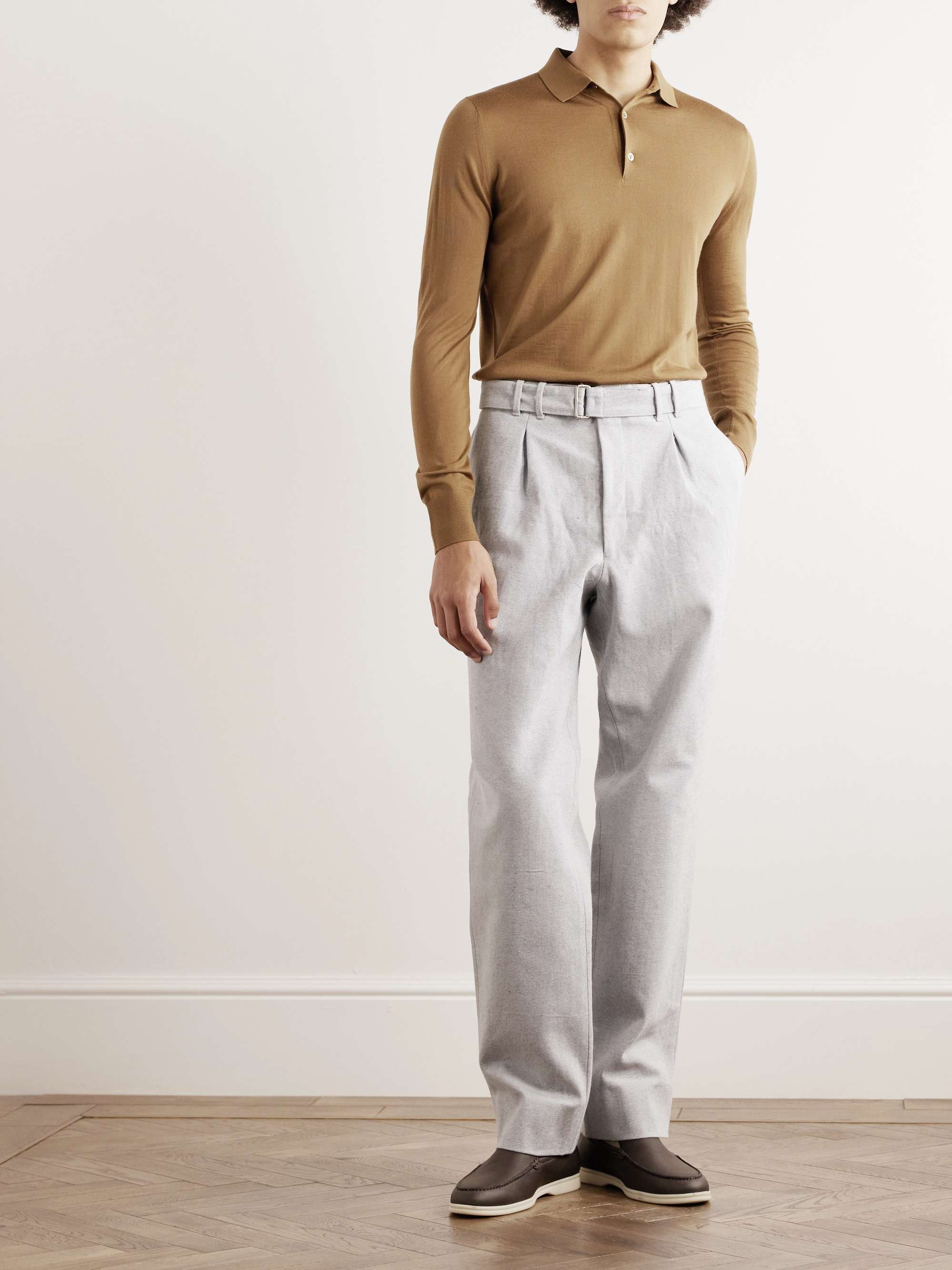 LORO PIANA Slim-Fit Wish Virgin Wool Polo Shirt