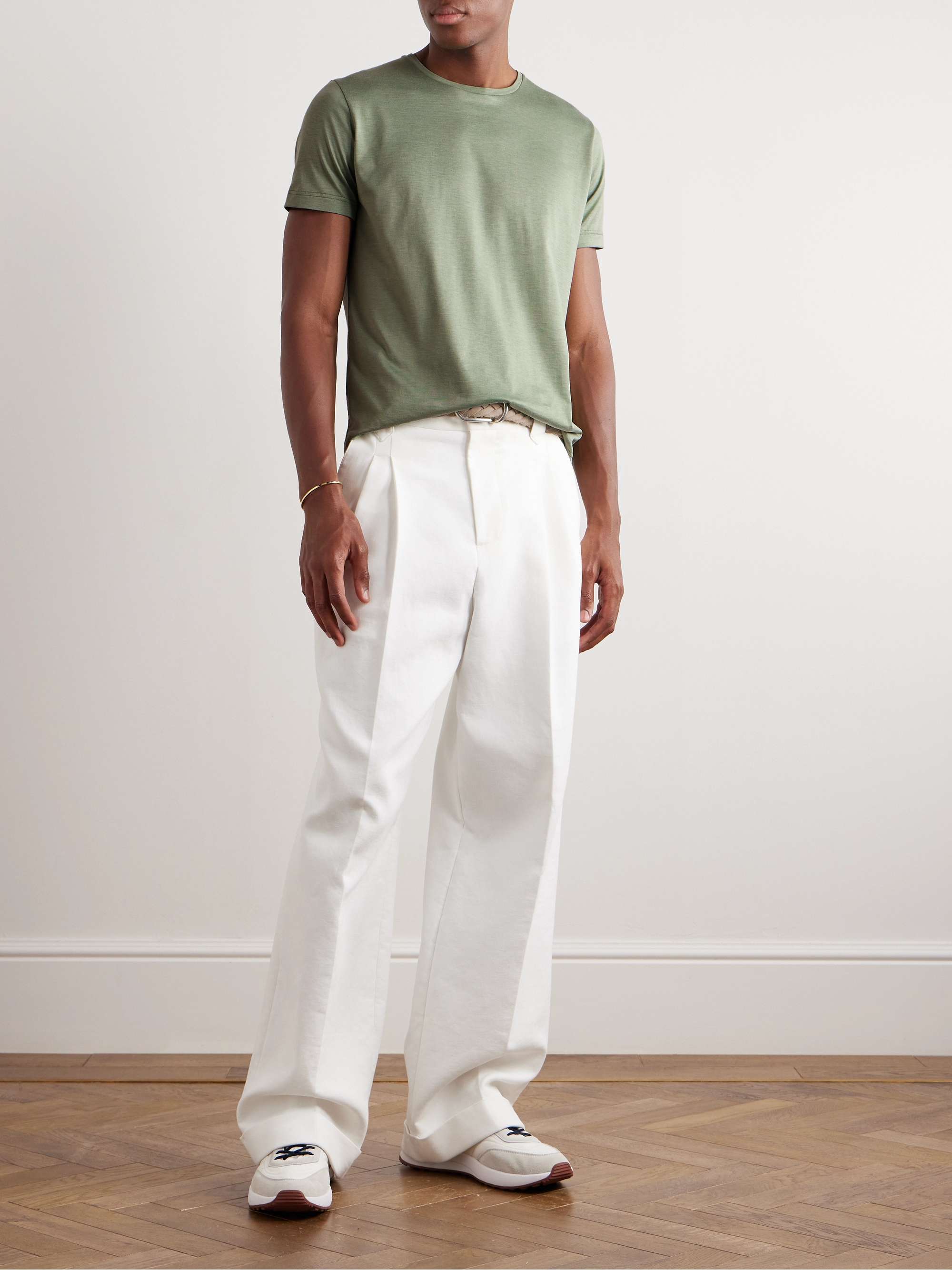 LORO PIANA Silk and Cotton-Blend T-Shirt for Men | MR PORTER