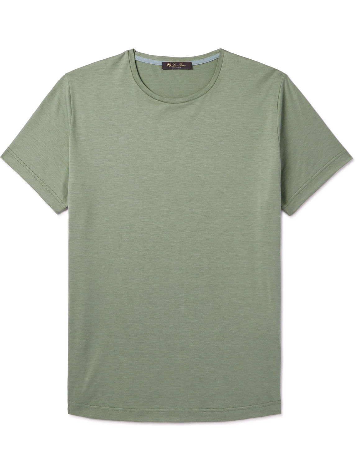 Loro Piana Silk And Cotton-blend T-shirt In Green
