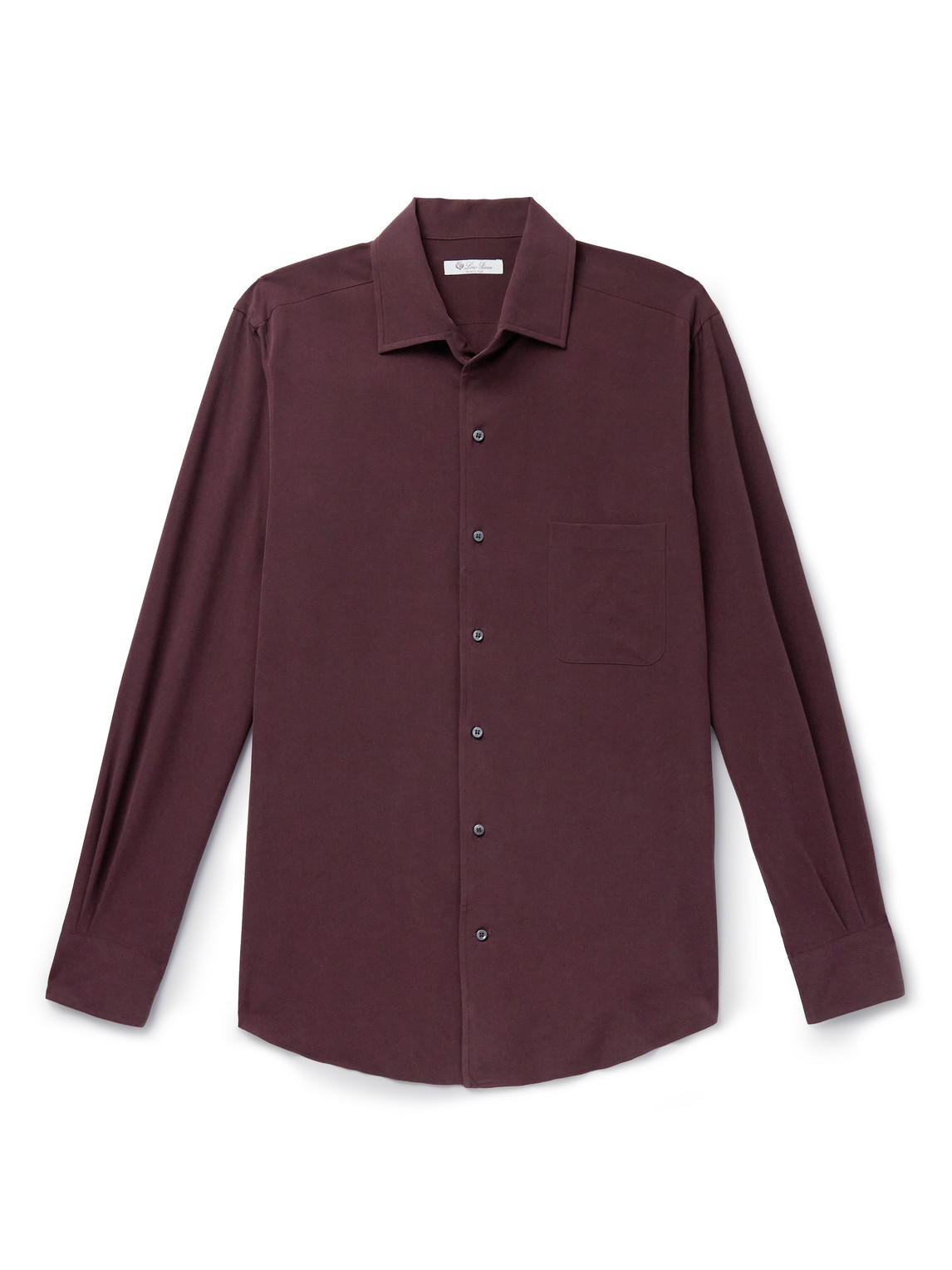 Loro Piana Andre Silk Shirt In Burgundy