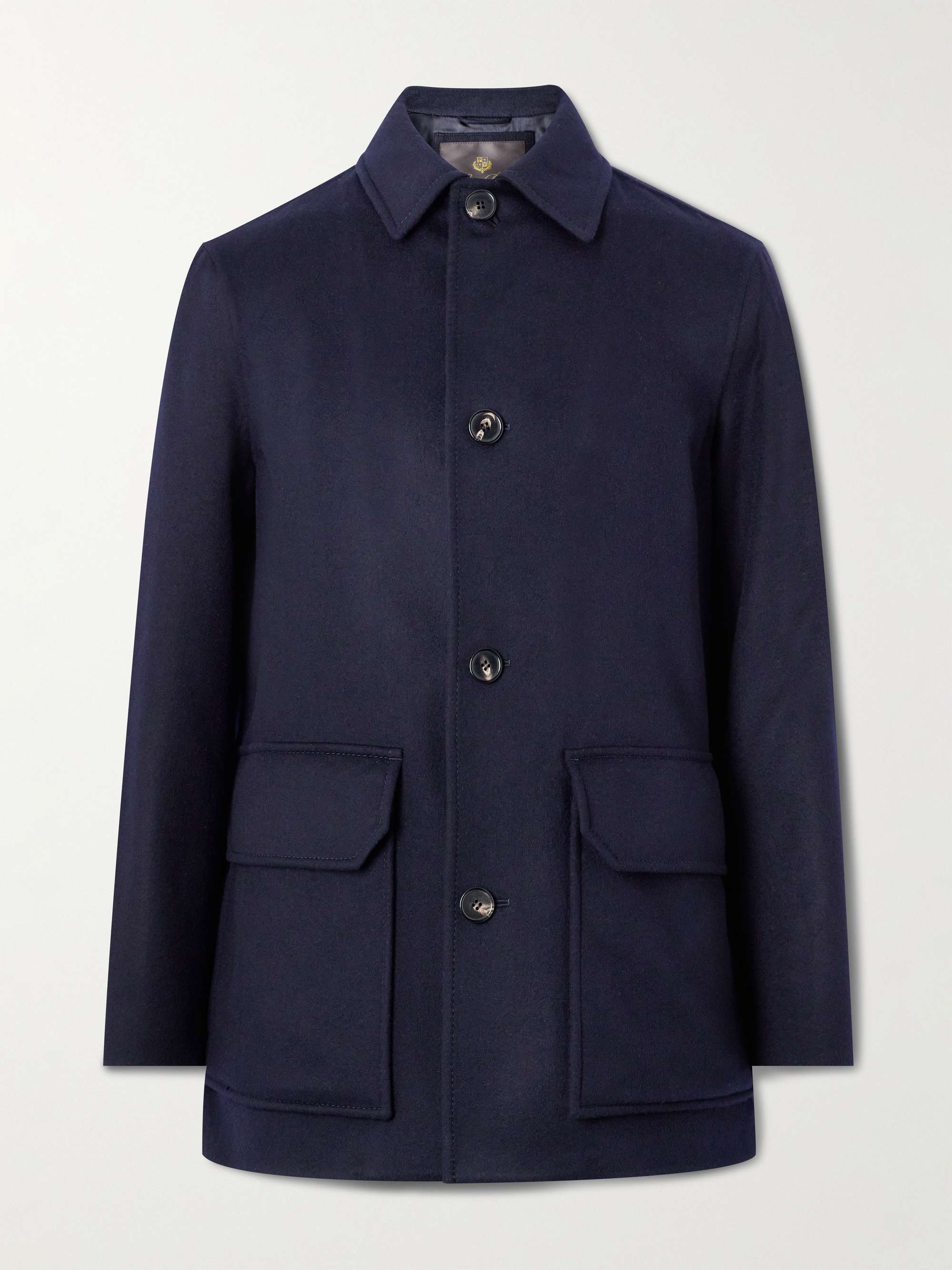 LORO PIANA Cashmere-Trimmed Quilted Softshell Hooded Jacket