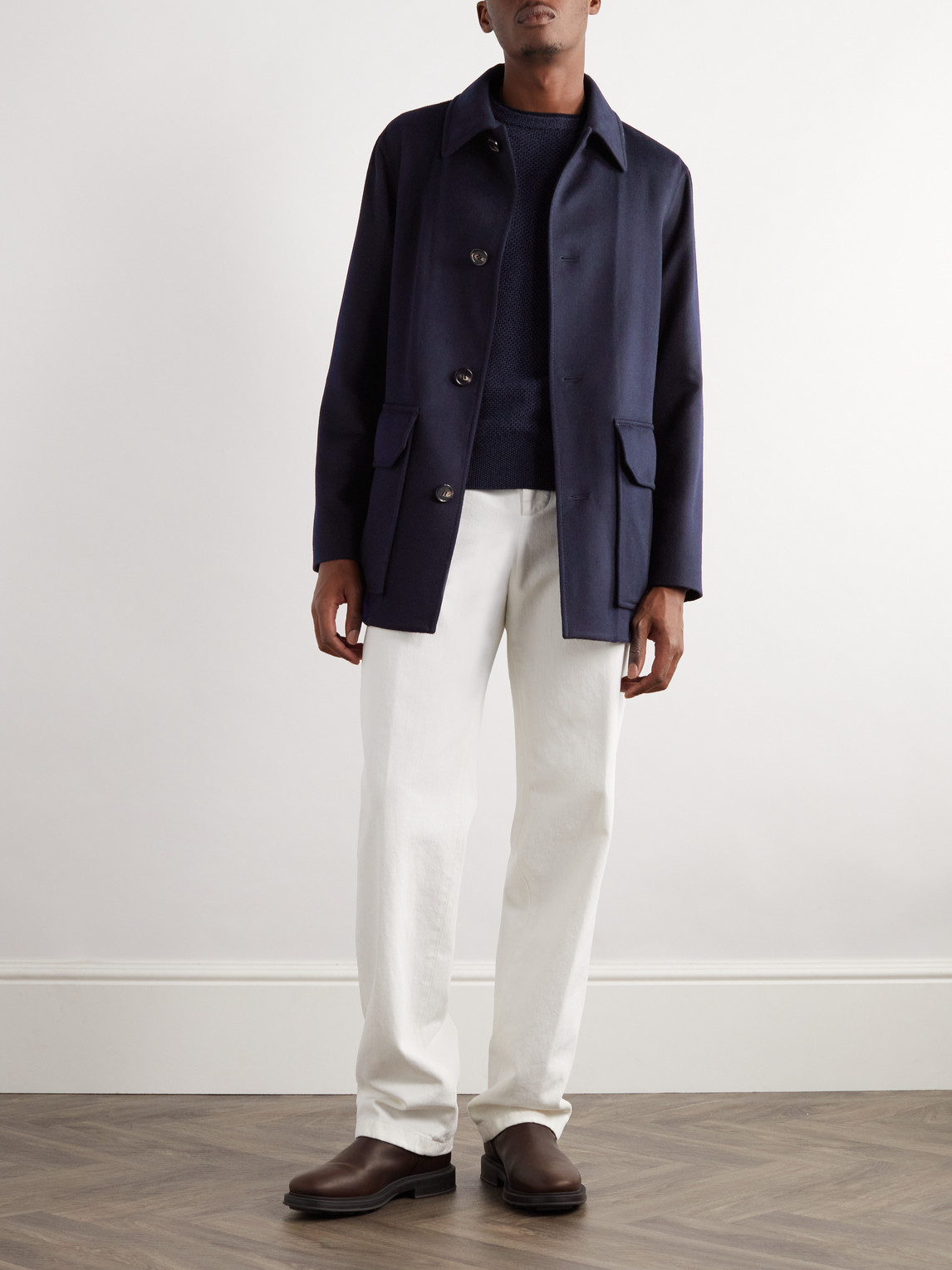 Shop Loro Piana Rimac Cashmere Jacket In Blue