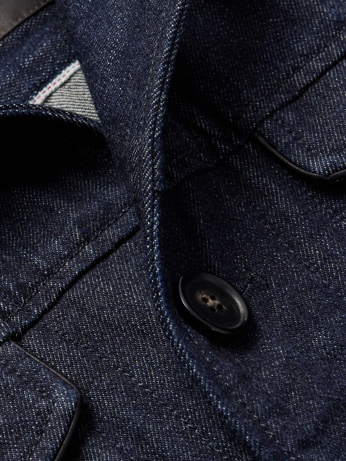 Shop Loro Piana Cotton And Cashmere-blend Denim Jacket In Blue