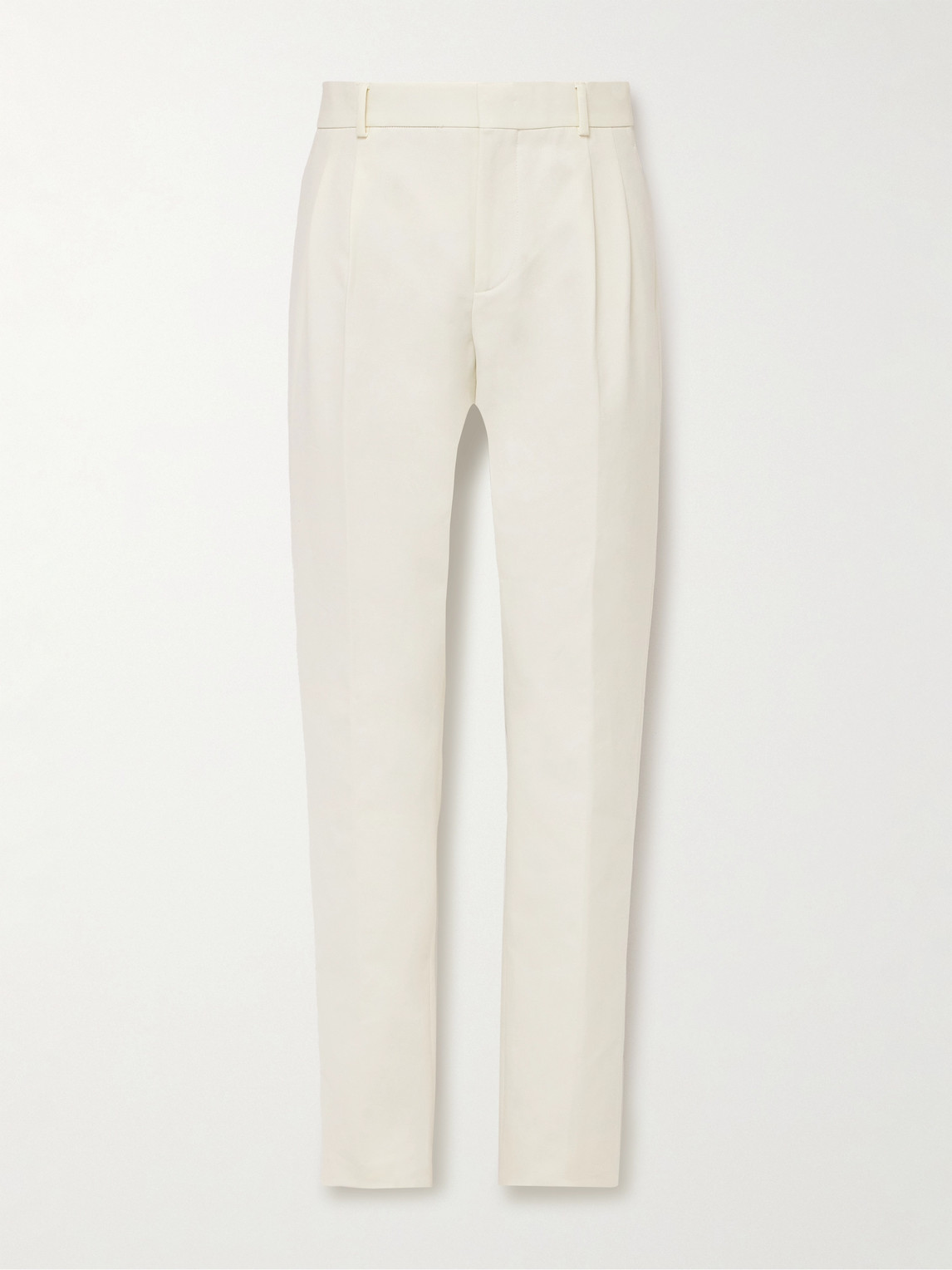 Loro Piana City Slim-Fit Tapered Pleated Double-Faced Cotton Trousers - Men