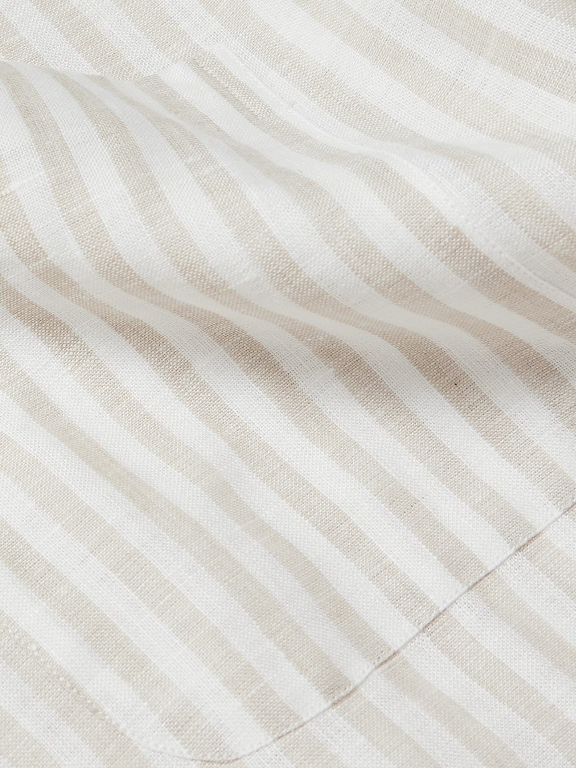 Loro Piana Andre Striped Linen Shirt In White
