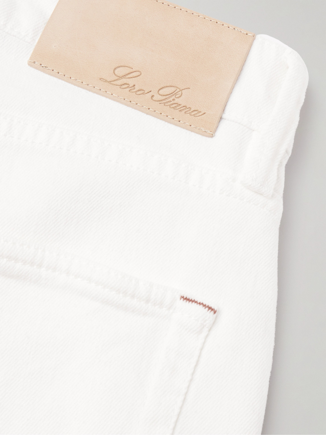 Shop Loro Piana New York Slim-fit Straight-leg Jeans In White