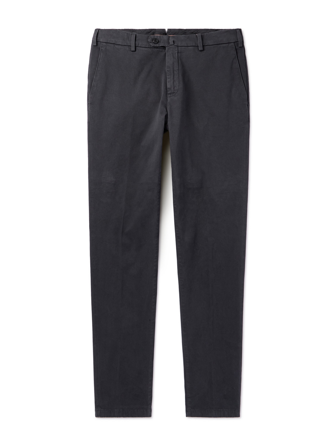 Loro Piana Straight-leg Cotton-blend Twill Chinos In Gray