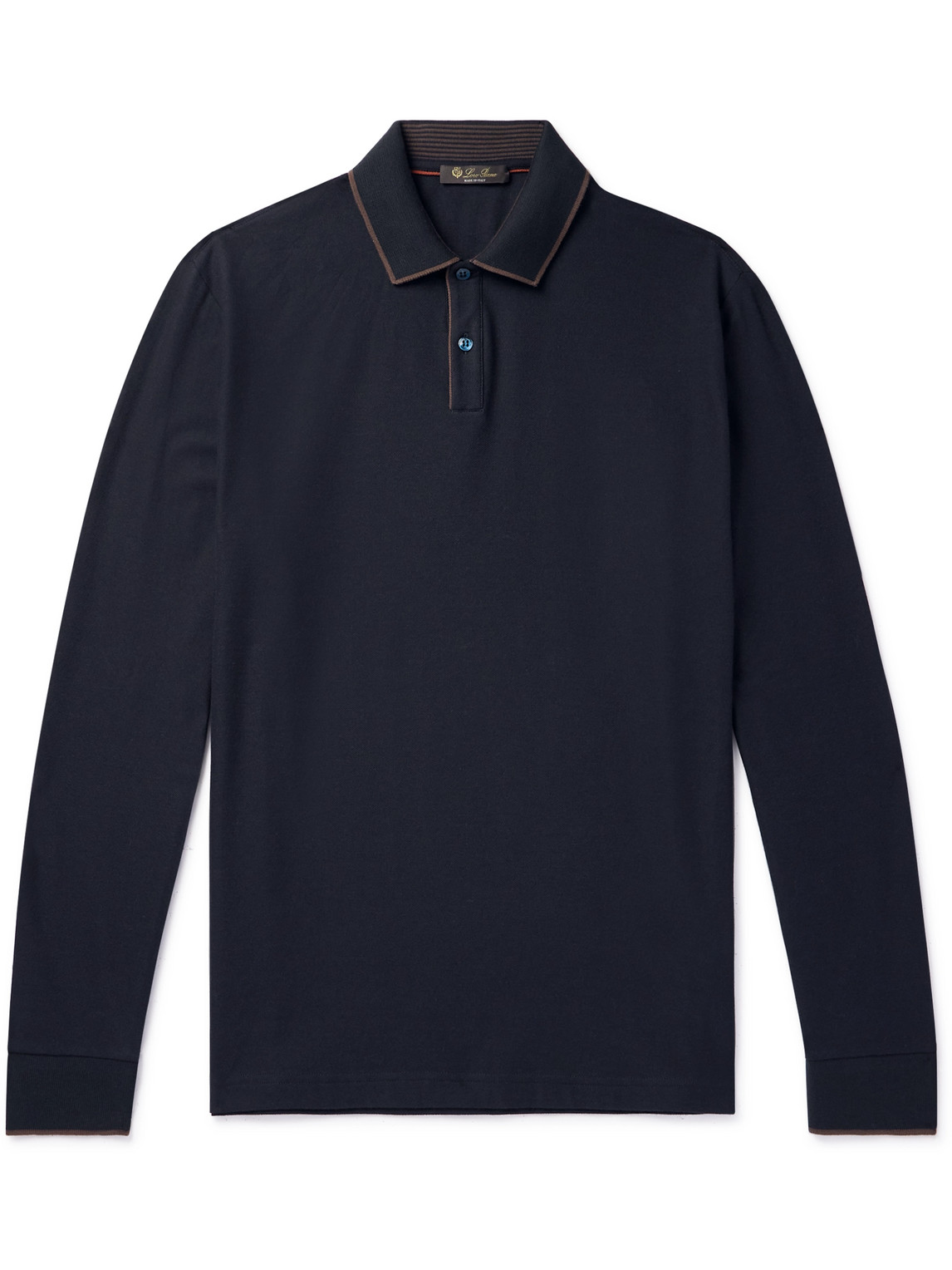 Loro Piana Slim-fit Stretch-cotton Piqué Polo Shirt In Blue