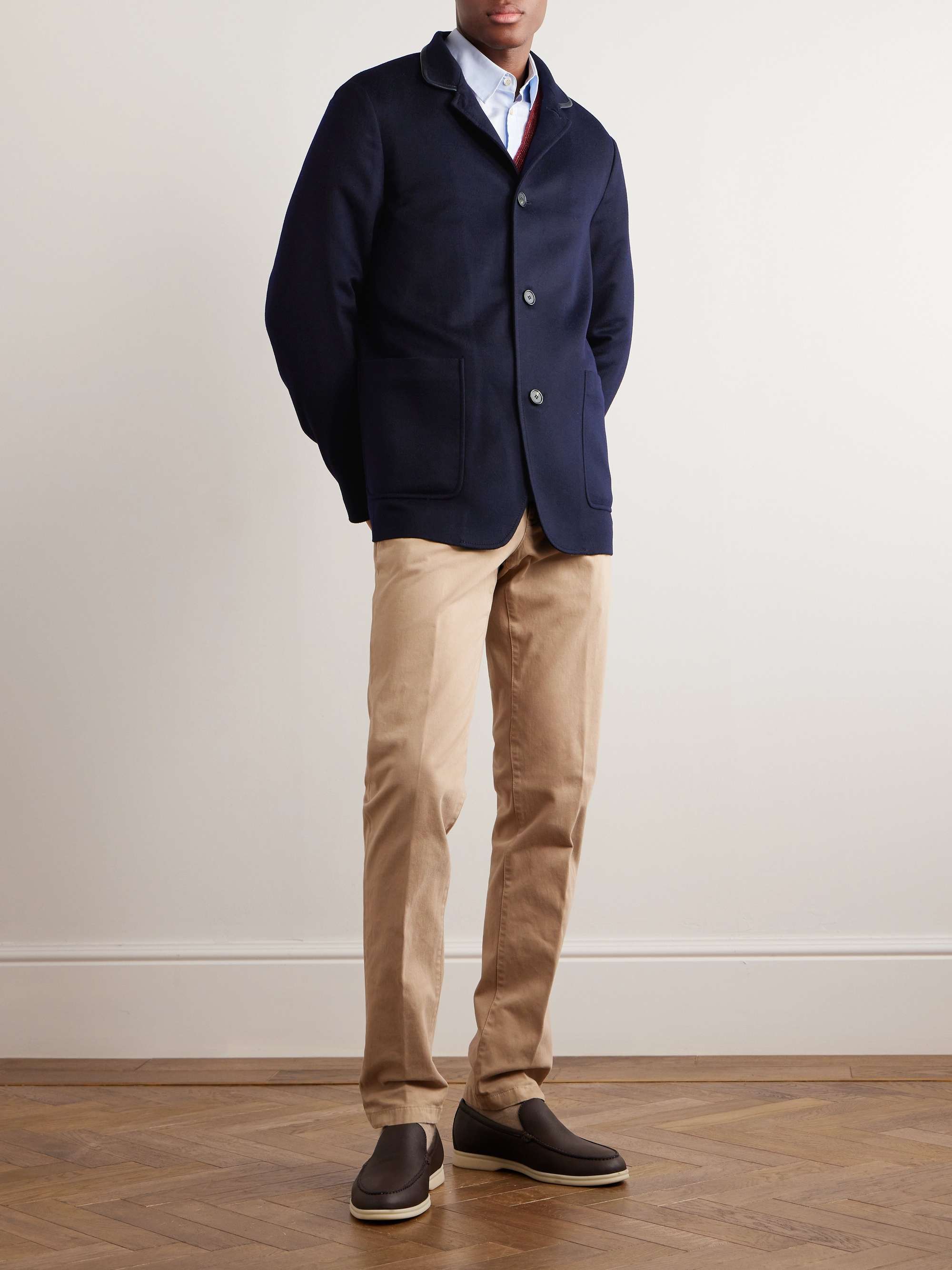 LORO PIANA Spagna Leather-Trimmed Rain System® Cashmere-Felt Chore Jacket