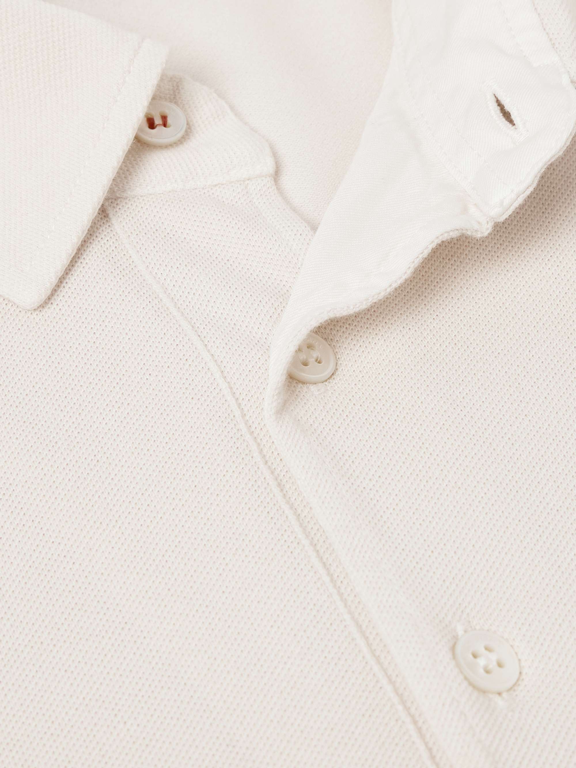 LORO PIANA كنزة بولو من قطن بيكيه
