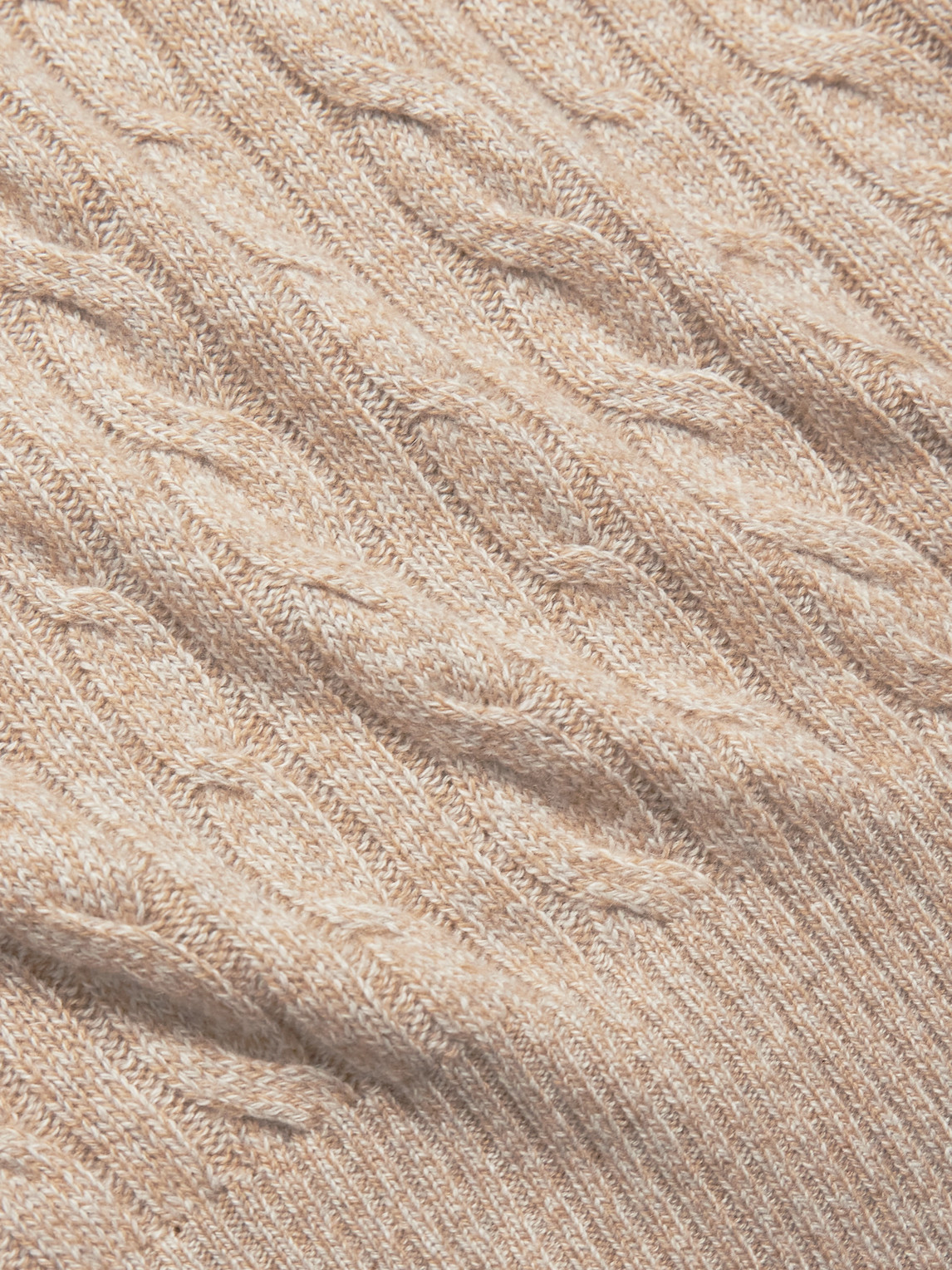 Shop Loro Piana Slim-fit Cable-knit Cashmere Sweater In Neutrals