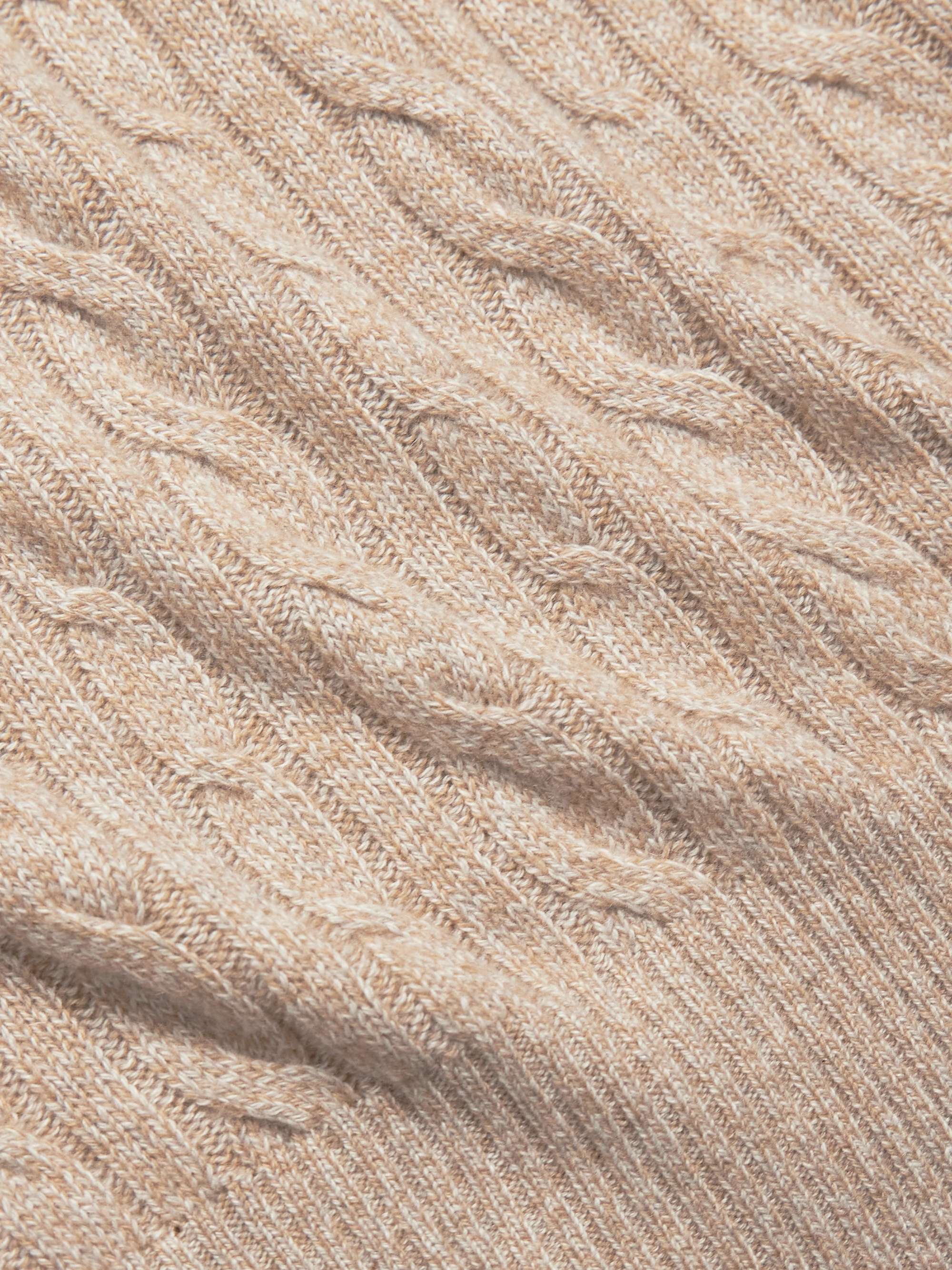 LORO PIANA Girocollo Slim-Fit Cable-Knit Baby Cashmere Sweater