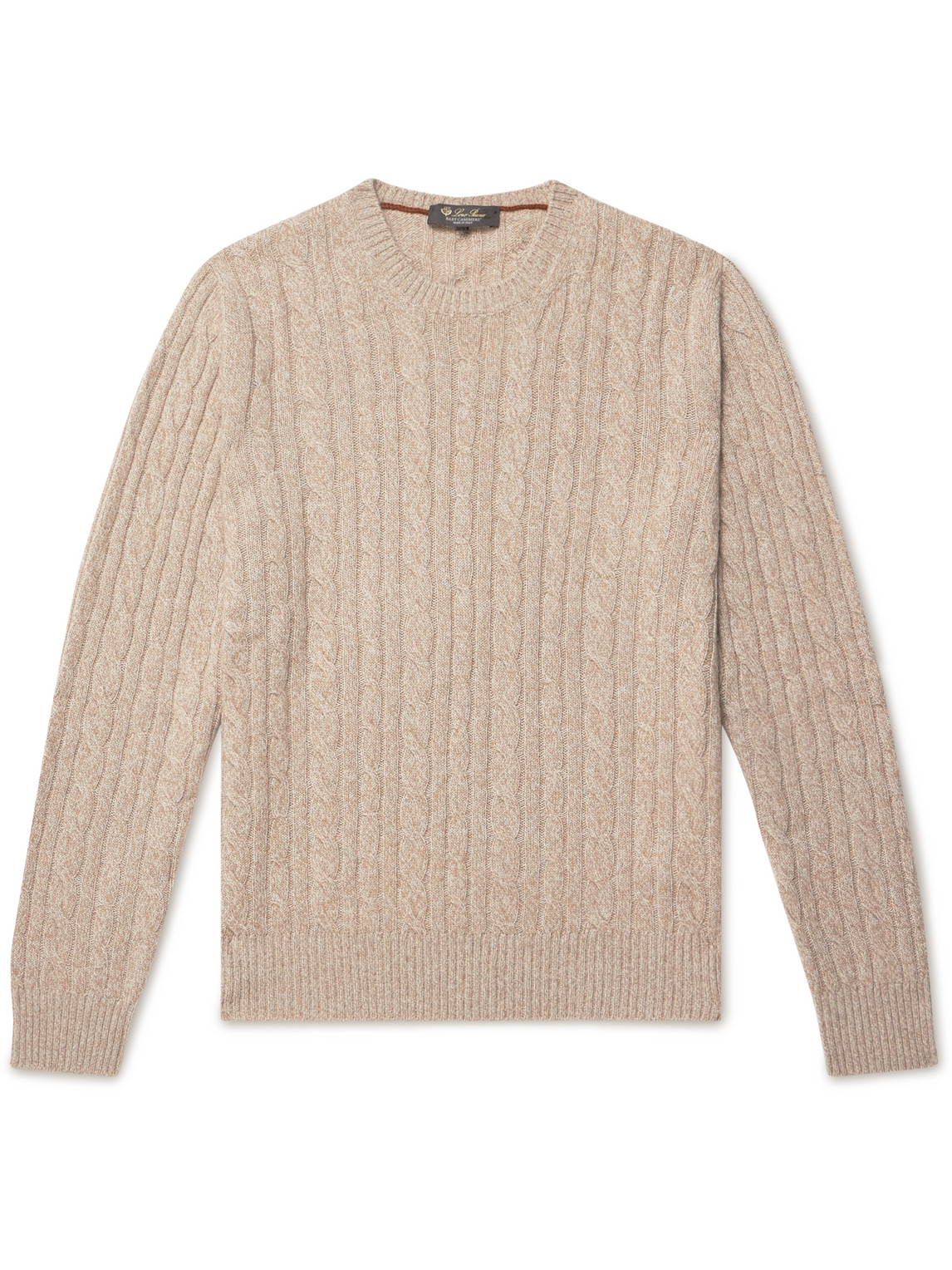 Loro Piana Slim-fit Cable-knit Cashmere Sweater In Neutrals