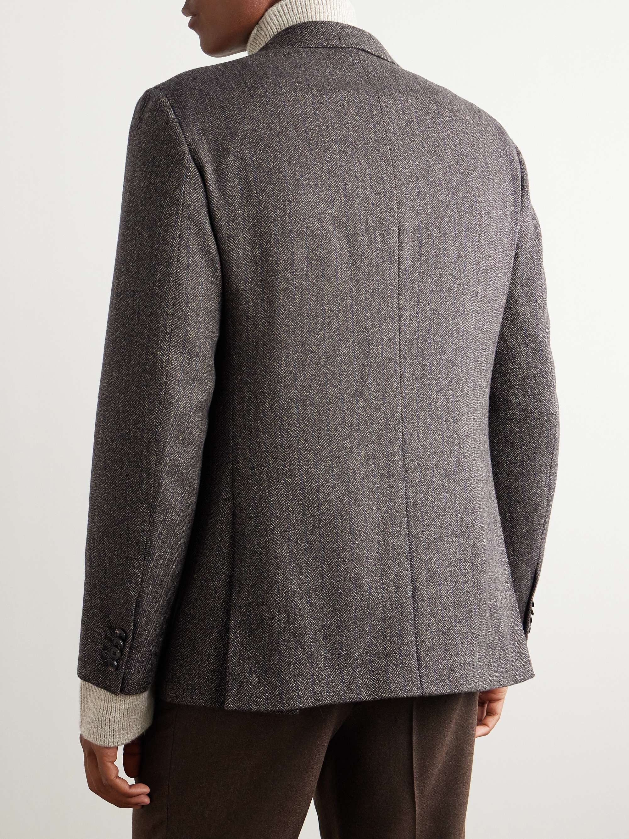 LORO PIANA Torino Pinstripe Herringbone Cashmere-Tweed Blazer for Men ...