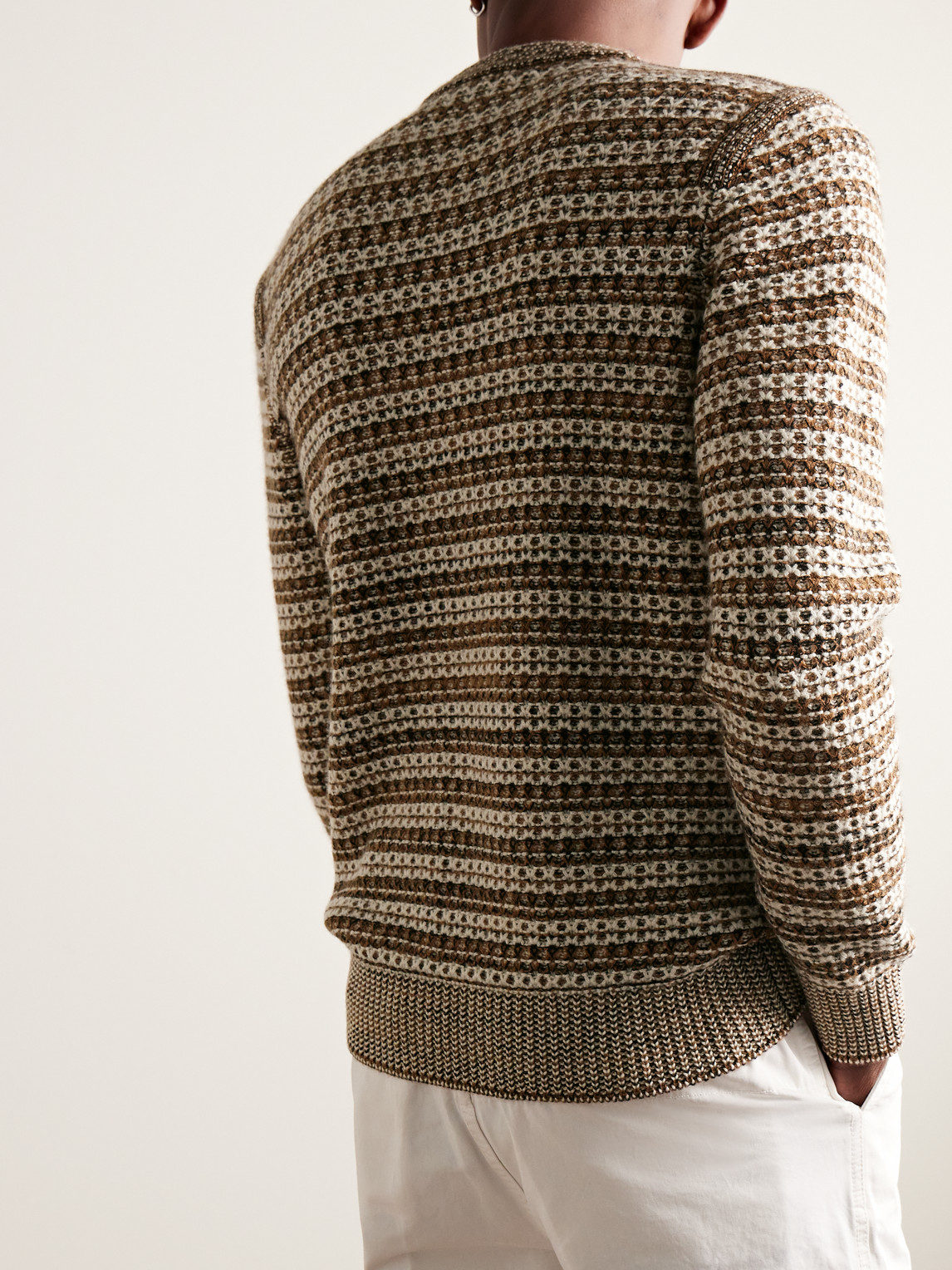 Shop Loro Piana Mancora Slim-fit Cashmere Sweater In Brown