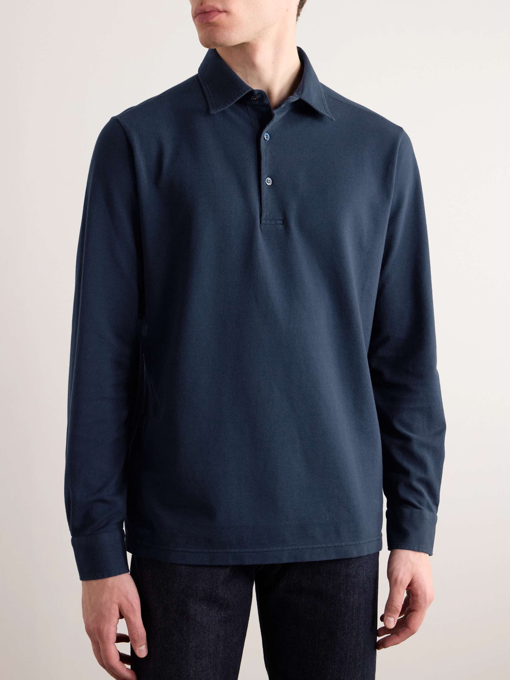 LORO PIANA Cotton-Piqué Polo Shirt