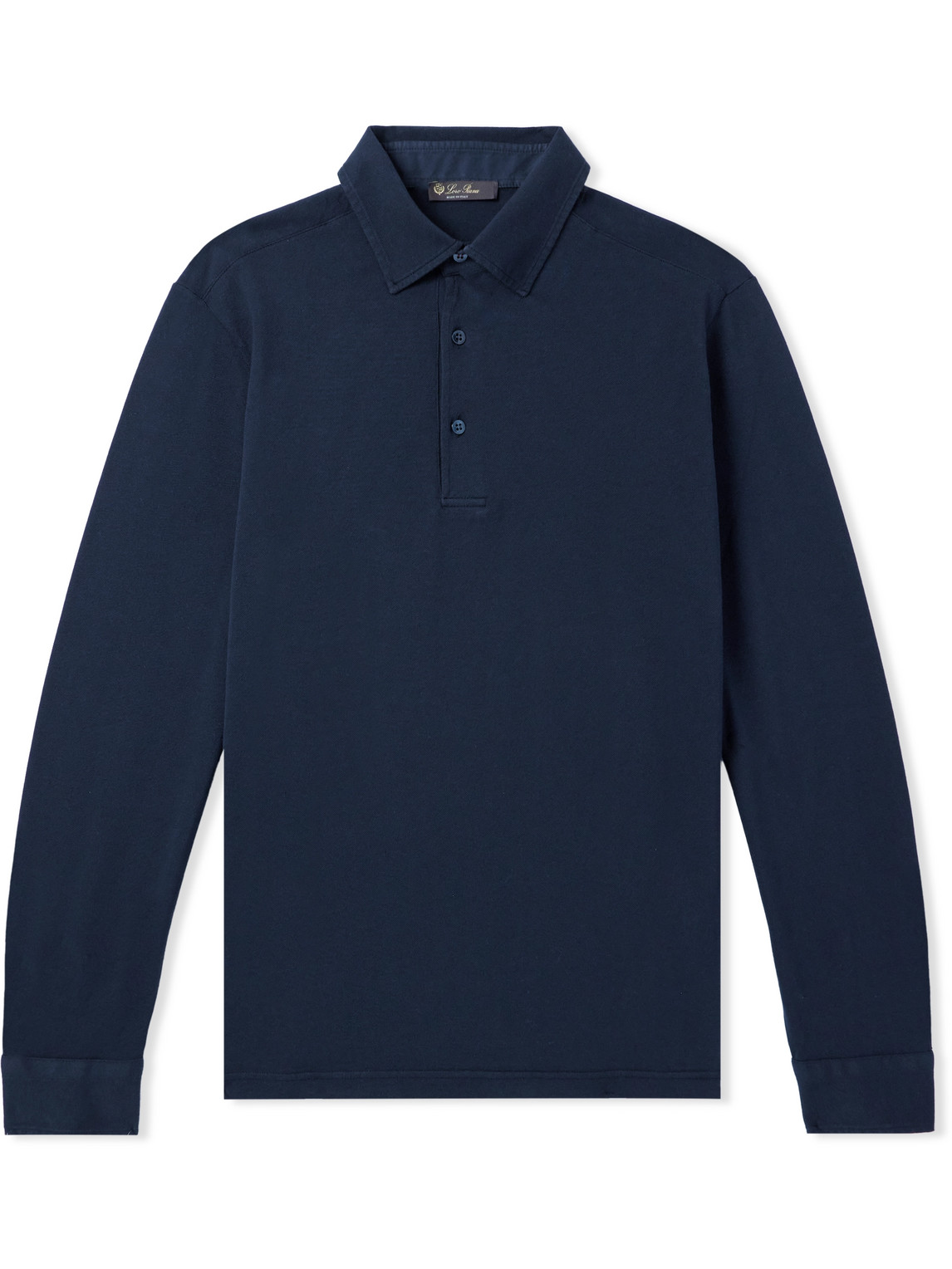 Loro Piana Cotton-piqué Polo Shirt In Blue