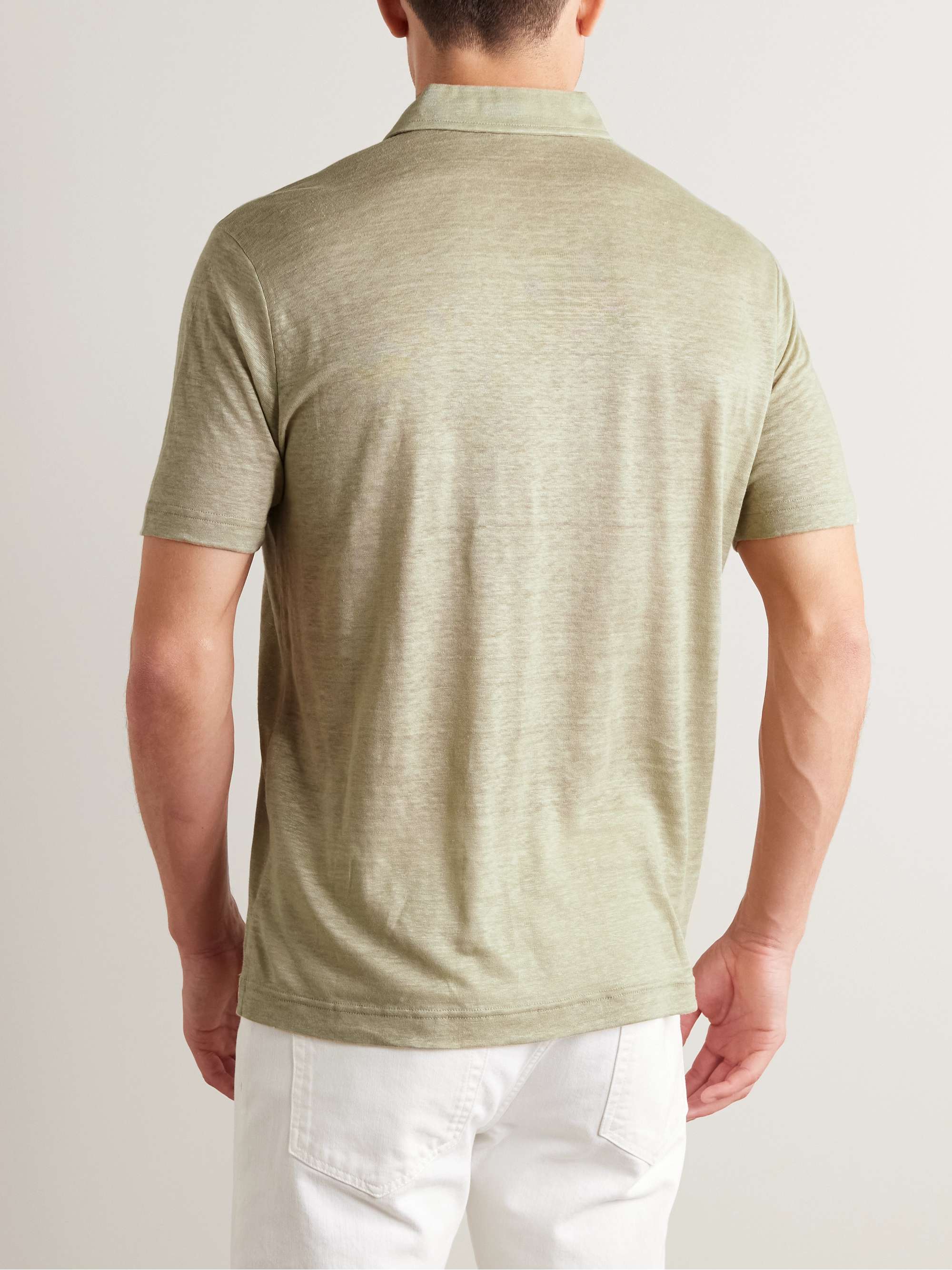 LORO PIANA Linen-Jersey Polo Shirt