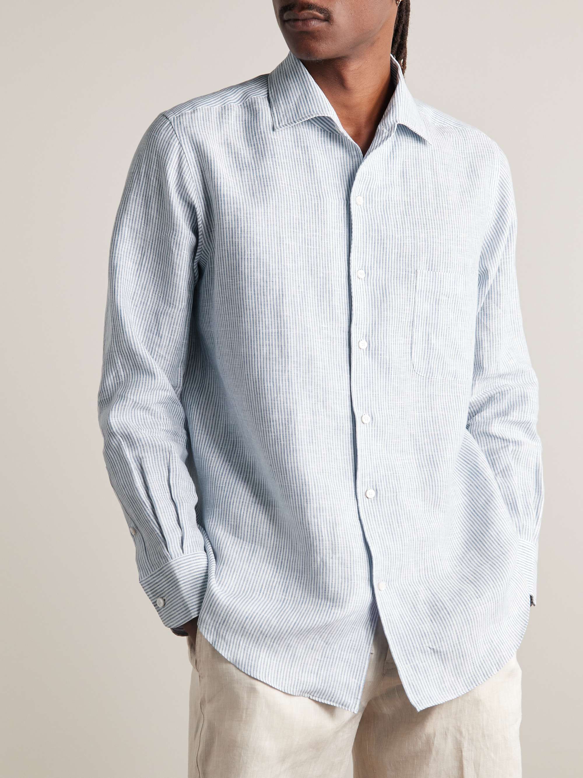 LORO PIANA Striped Linen Shirt