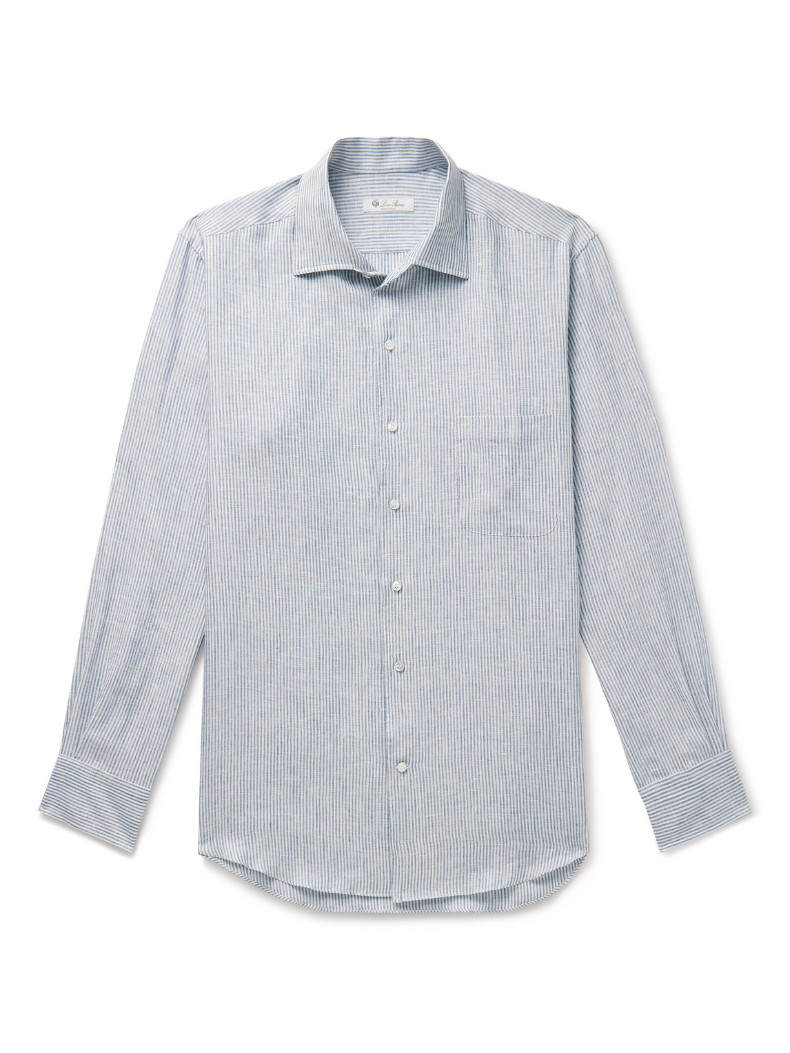 Loro Piana André Striped Linen Shirt In Blue