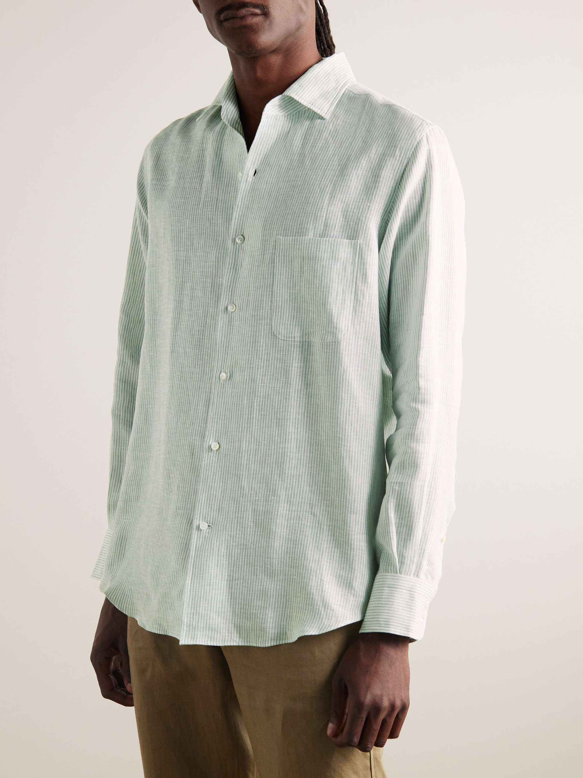 LORO PIANA Striped Linen Shirt
