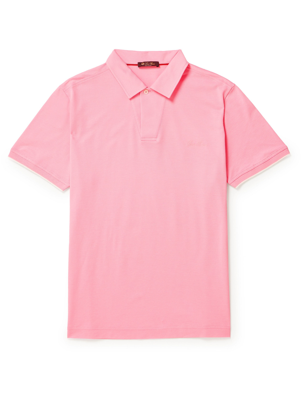 Loro Piana Cotton-piqué Polo Shirt In Pink