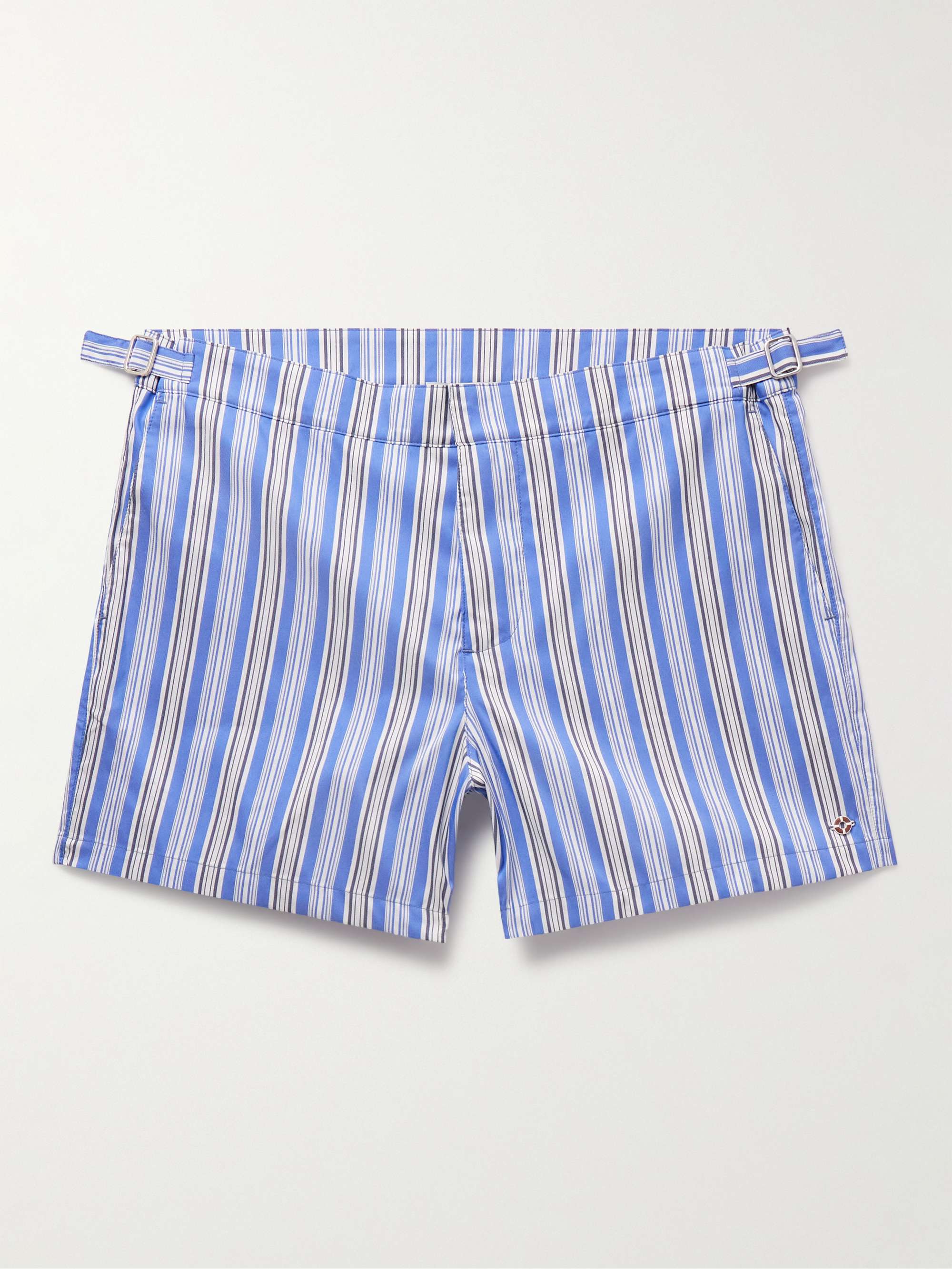 LORO PIANA Kito Straight-Leg Mid-Length Striped Swim Shorts for Men ...