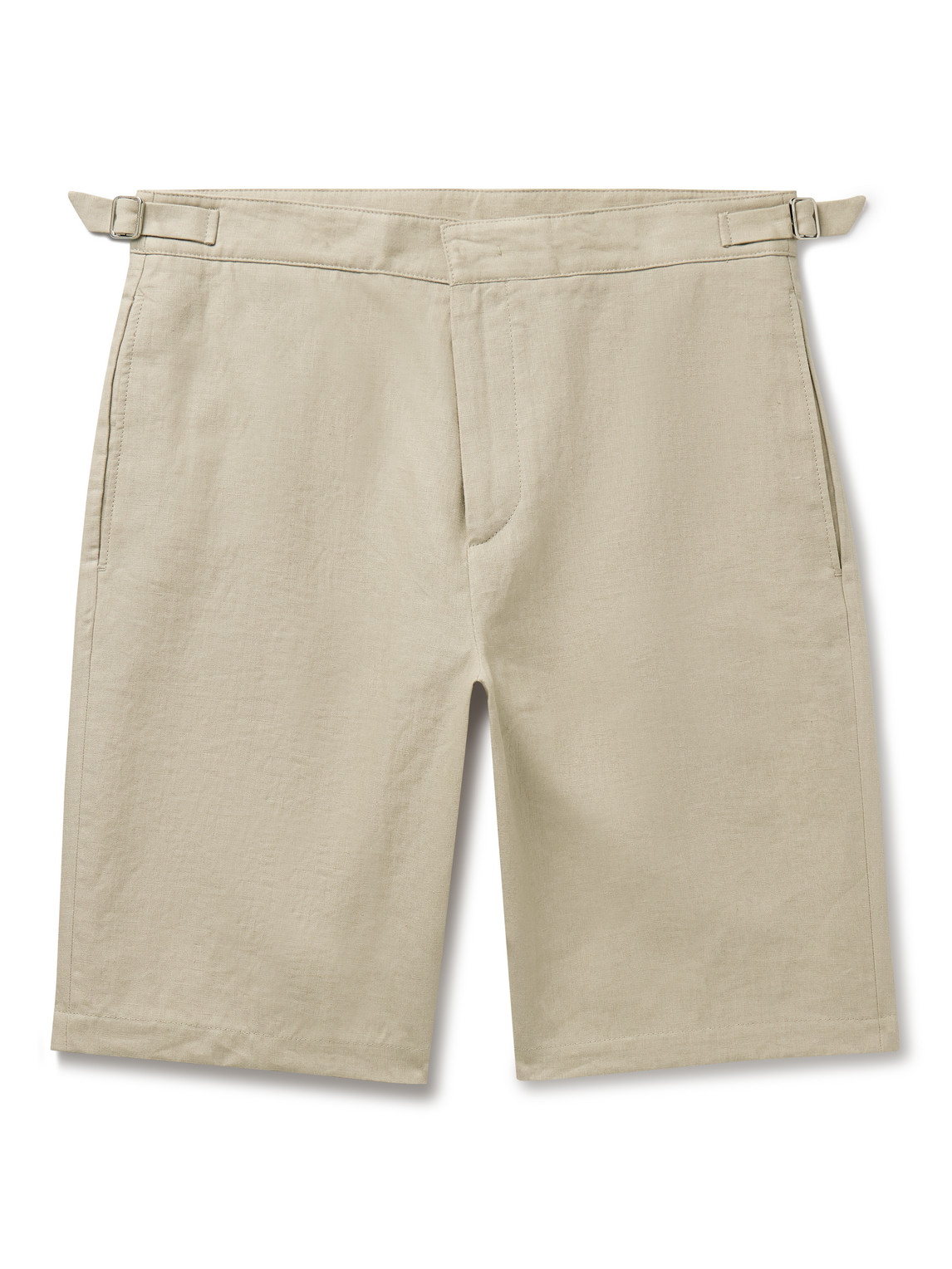 Shop Loro Piana Majuro Straight-leg Linen Bermuda Shorts In Neutrals