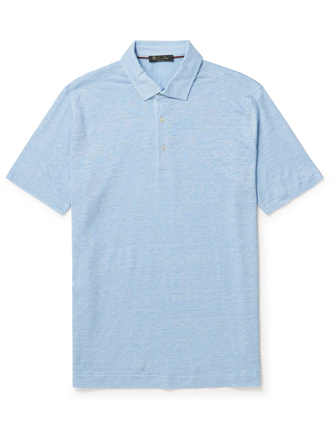 Loro Piana Linen-jersey Polo Shirt In Blue