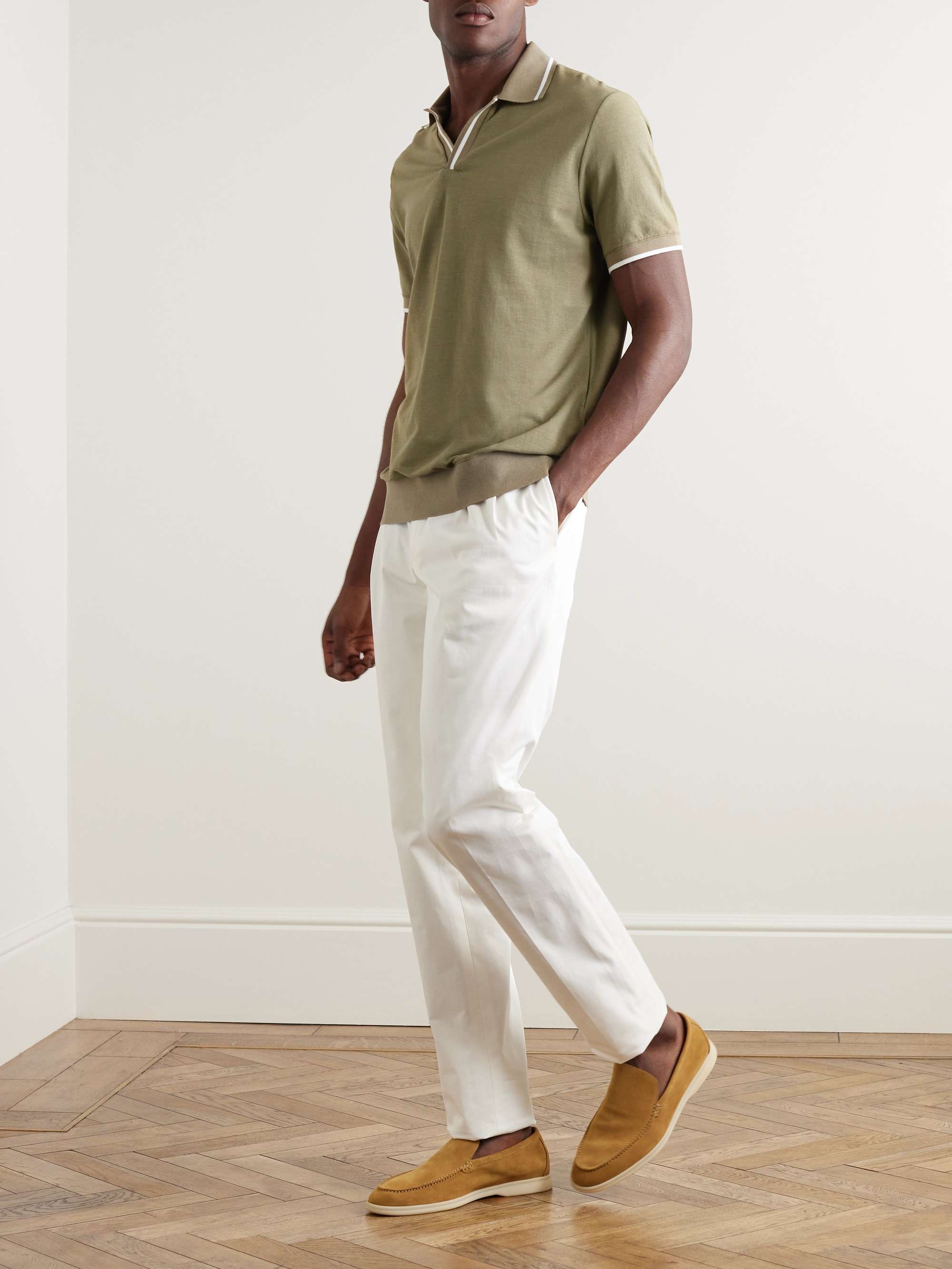 LORO PIANA Open-Collar Cotton Polo Shirt for Men | MR PORTER