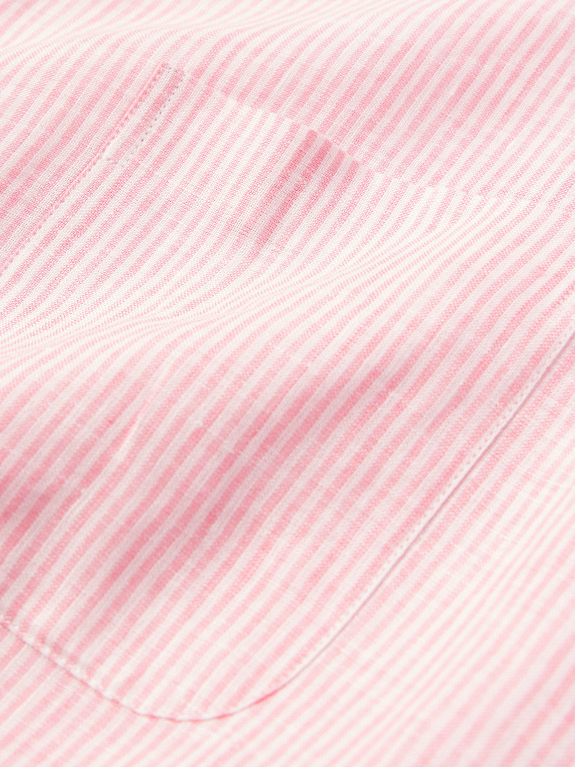 Loro Piana André Striped Linen Shirt In Pink