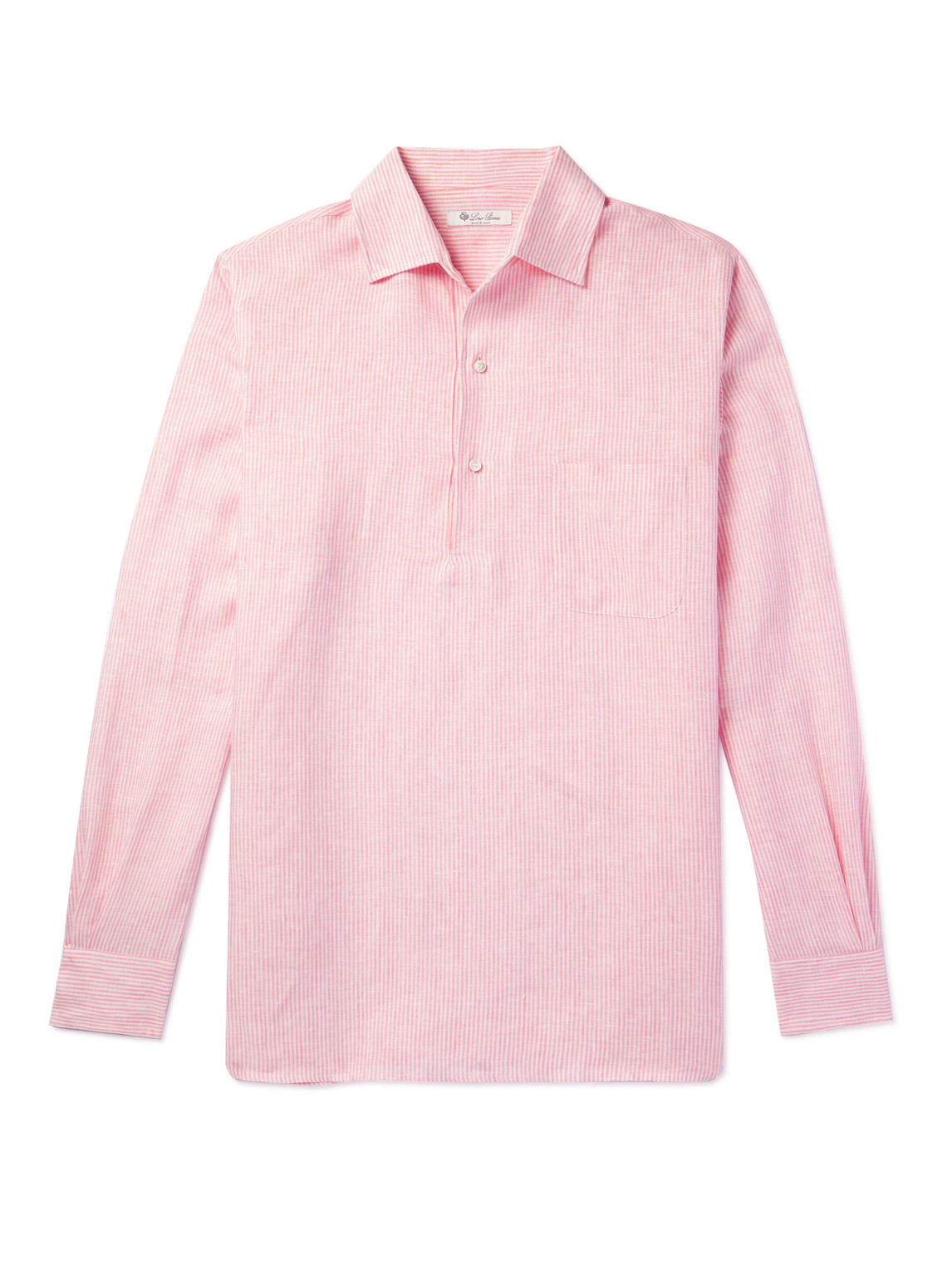 Loro Piana André Striped Linen Shirt In Pink