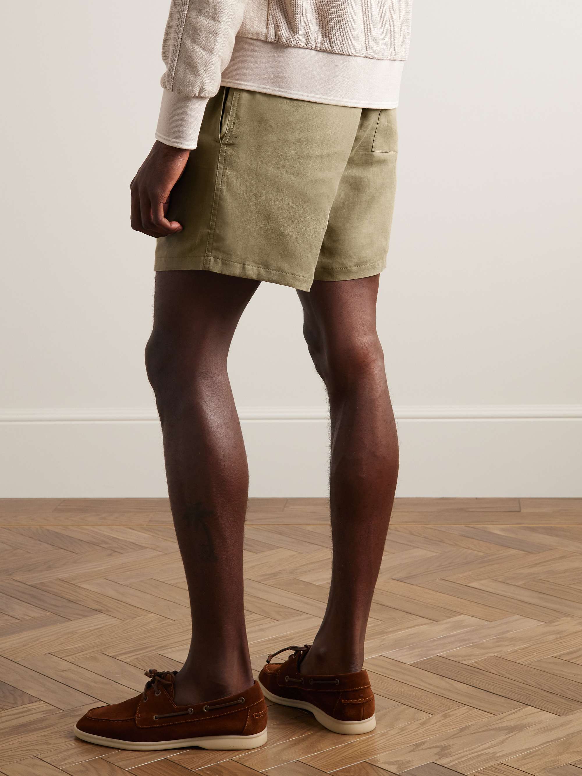 LORO PIANA Arizona Straight-Leg Linen Bermuda Shorts