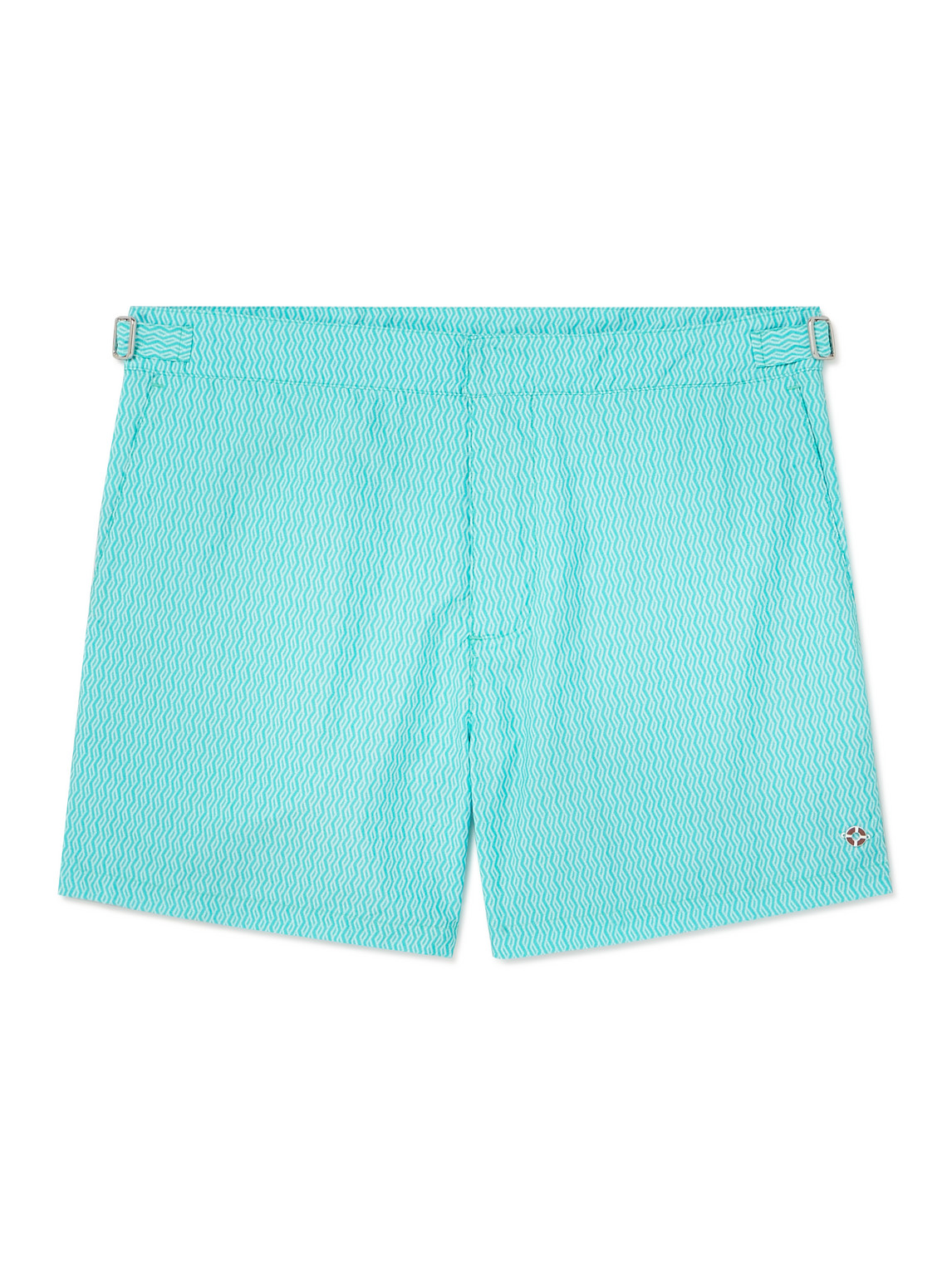 Loro Piana Straight-leg Mid-length Printed Swim Shorts In Blue