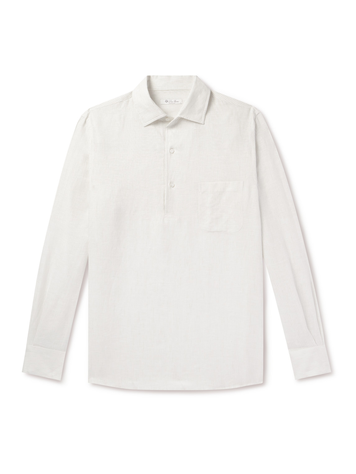 Loro Piana André Striped Linen Shirt In Neutrals