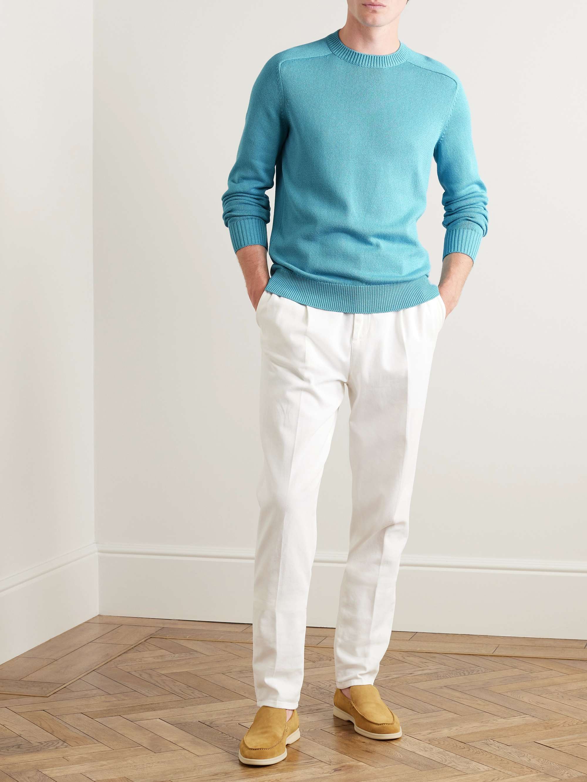 LORO PIANA Cotton and Silk-Blend Sweater
