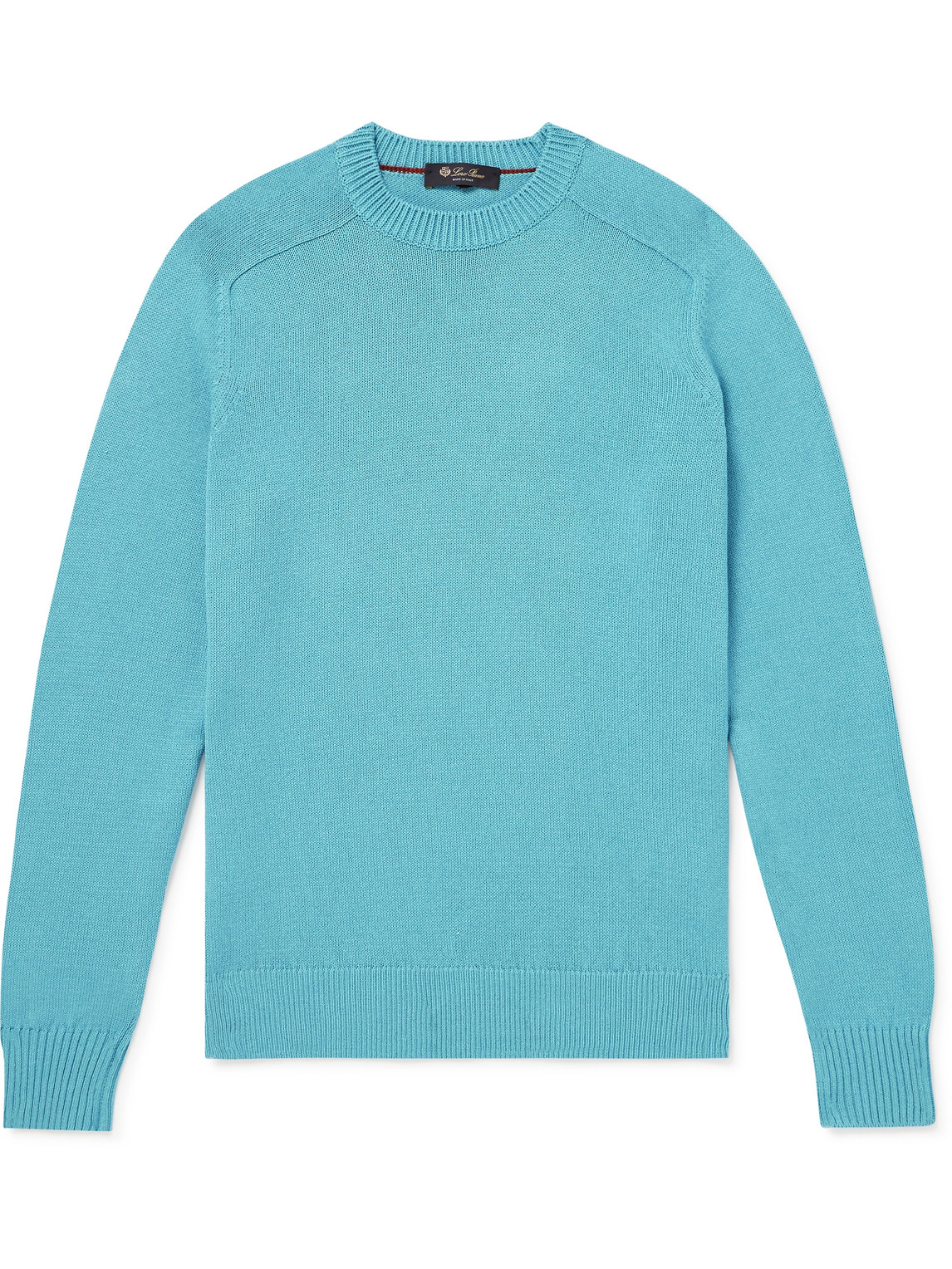 Loro Piana Cotton And Silk-blend Sweater In Blue