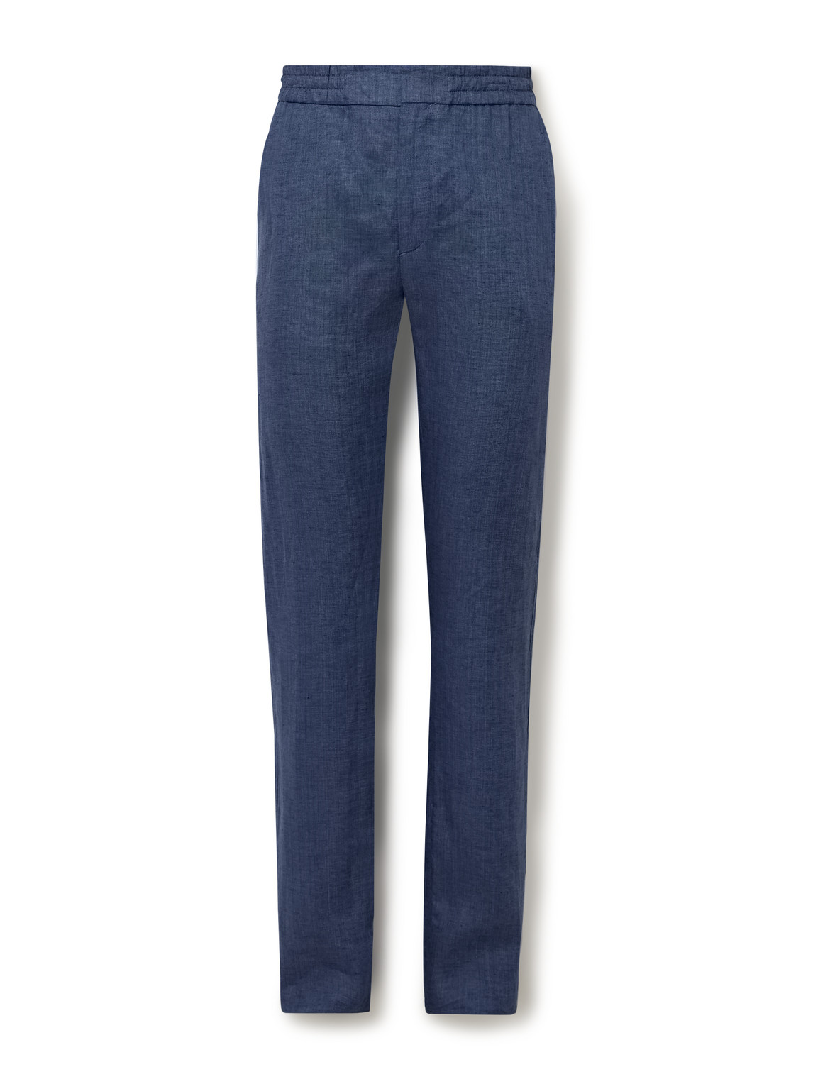 Loro Piana Gadd Straight-leg Linen Trousers In Blue