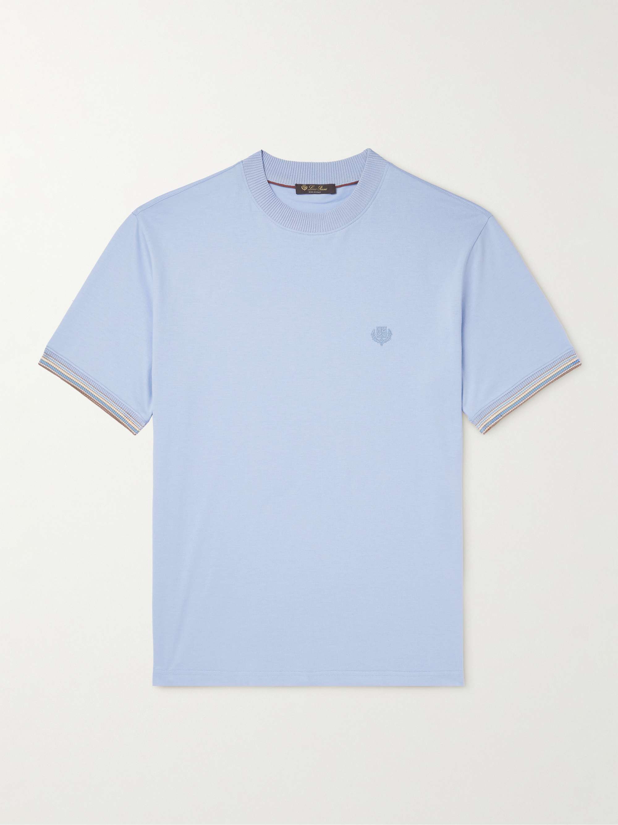 LORO PIANA Logo-Embroidered Cotton-Jersey T-Shirt for Men | MR PORTER