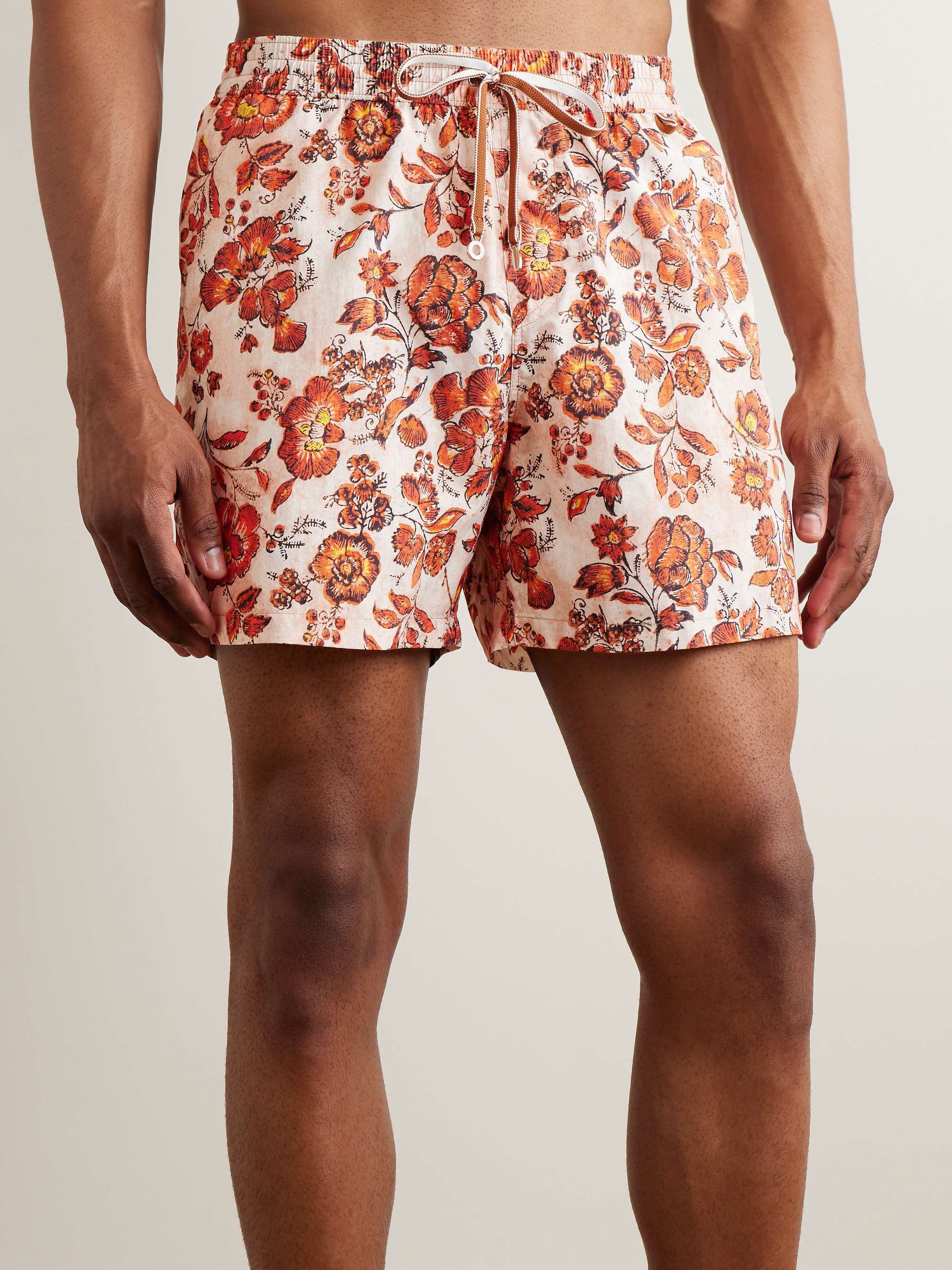 LORO PIANA Straight-Leg Mid-Length Floral-Print Swim Shorts