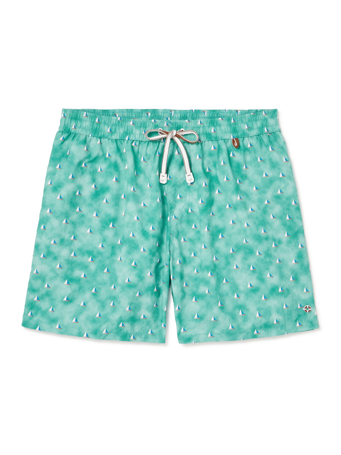 Loro Piana Bay Straight-leg Mid-length Printed Swim Shorts In Green