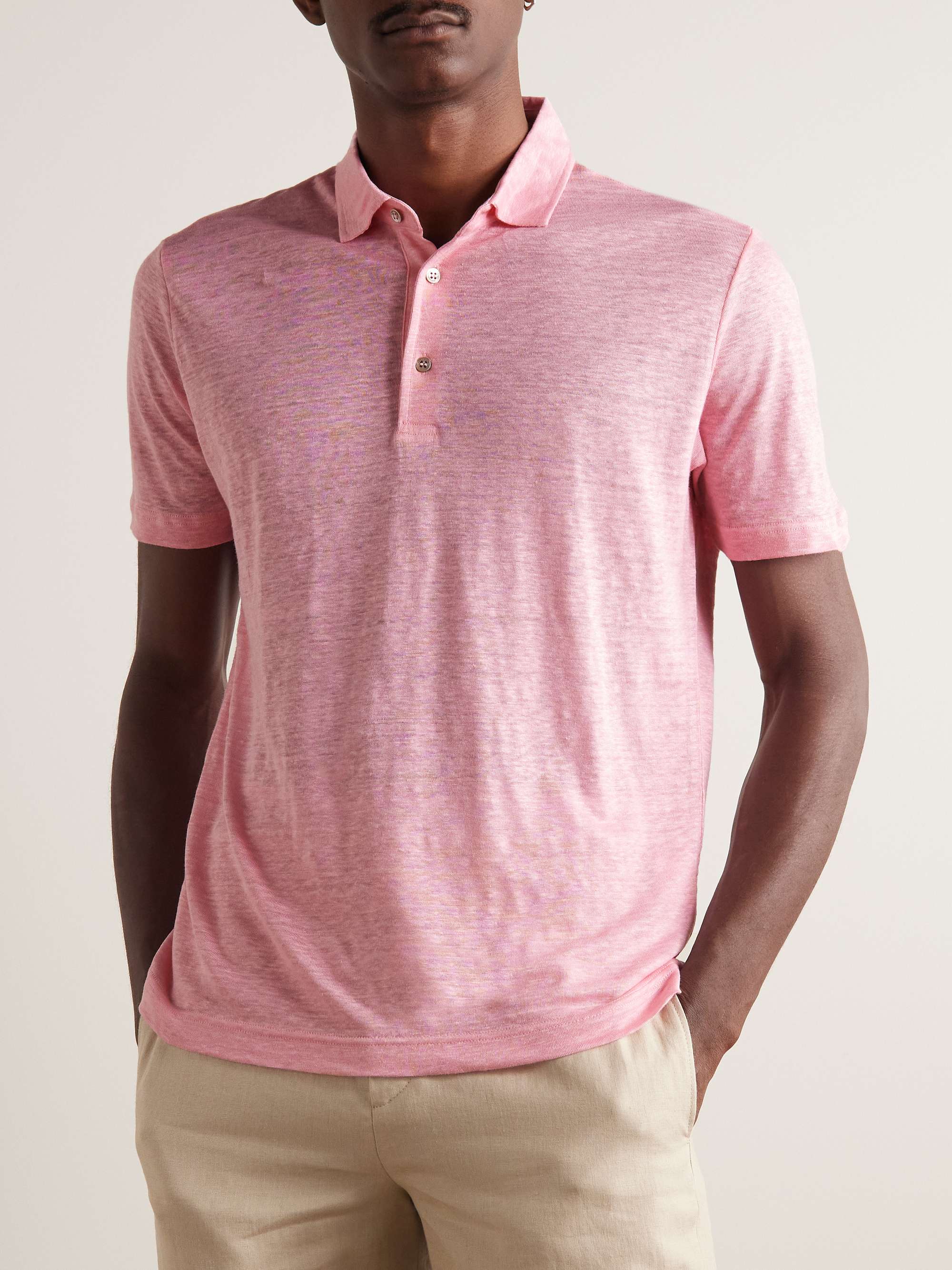LORO PIANA Linen-Jersey Polo Shirt