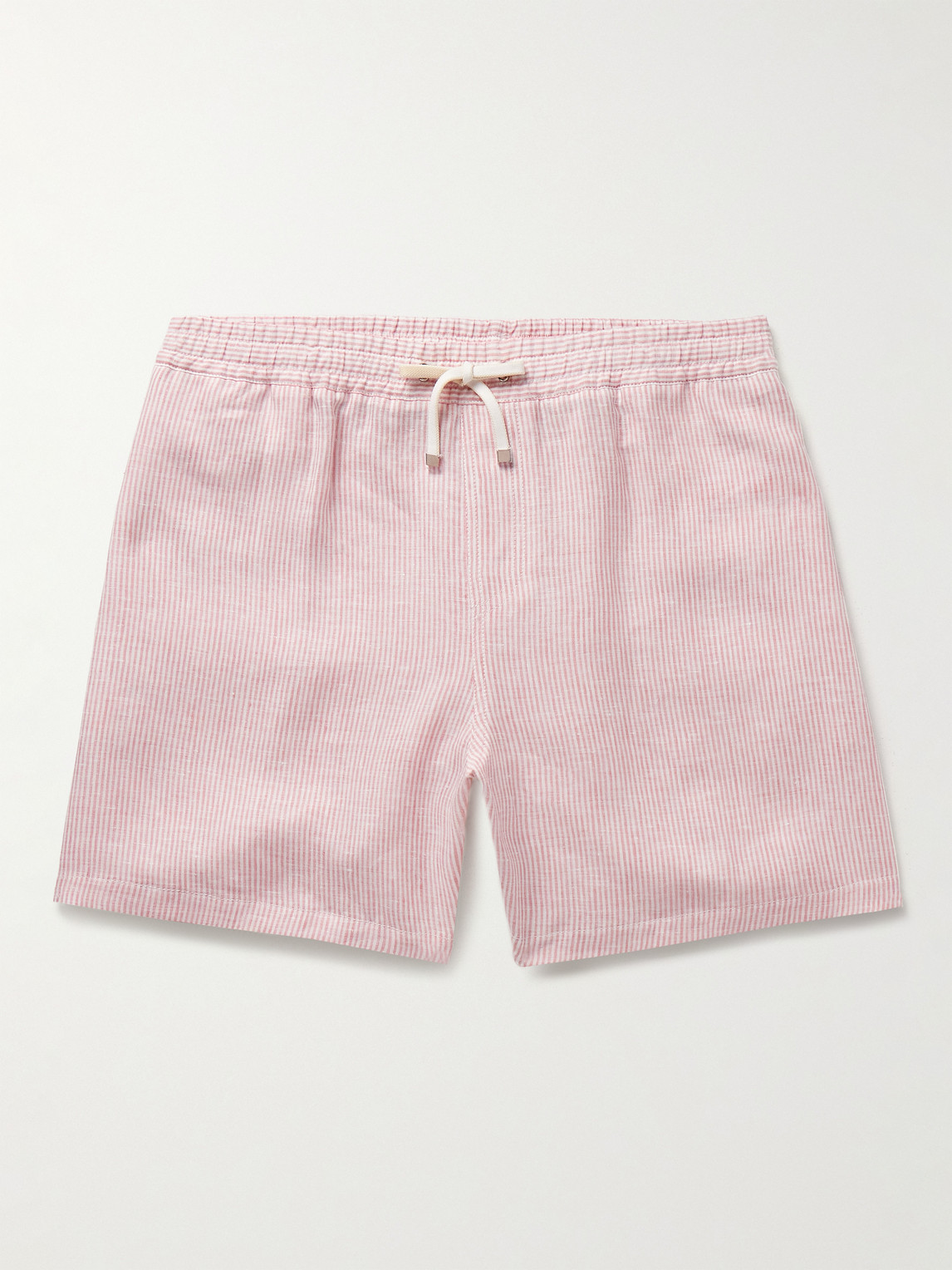 Loro Piana Arizona traight-Leg triped Linen Drawstring Bermuda horts - Men
