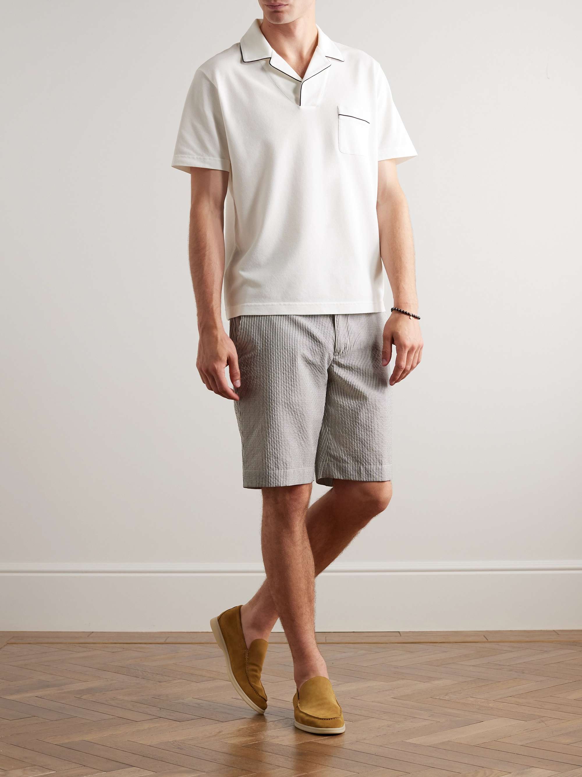 LORO PIANA Cotton-Piqué Polo Shirt