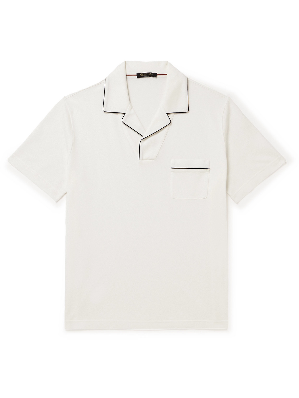 Loro Piana Manihi Camp-collar Cotton-blend Piqué Polo Shirt In White