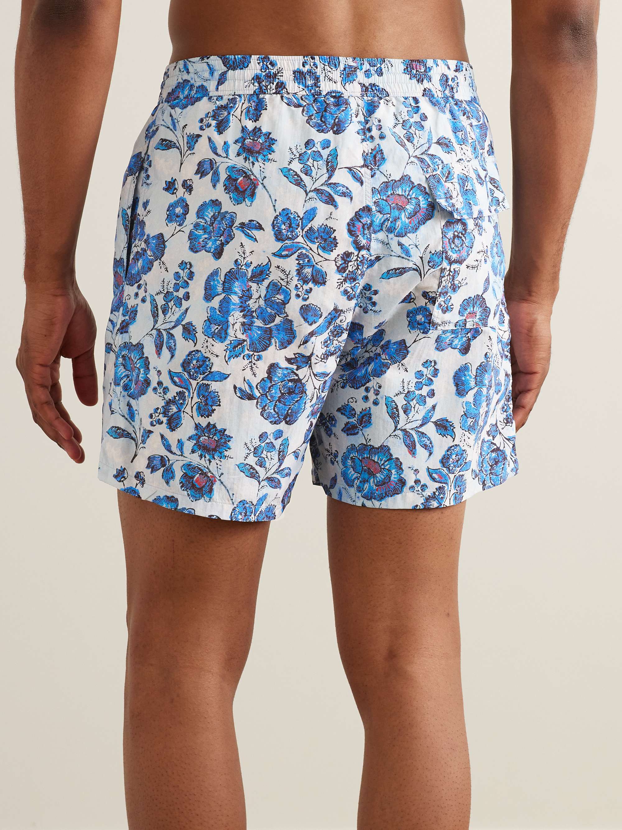 LORO PIANA Straight-Leg Mid-Length Floral-Print Swim Shorts