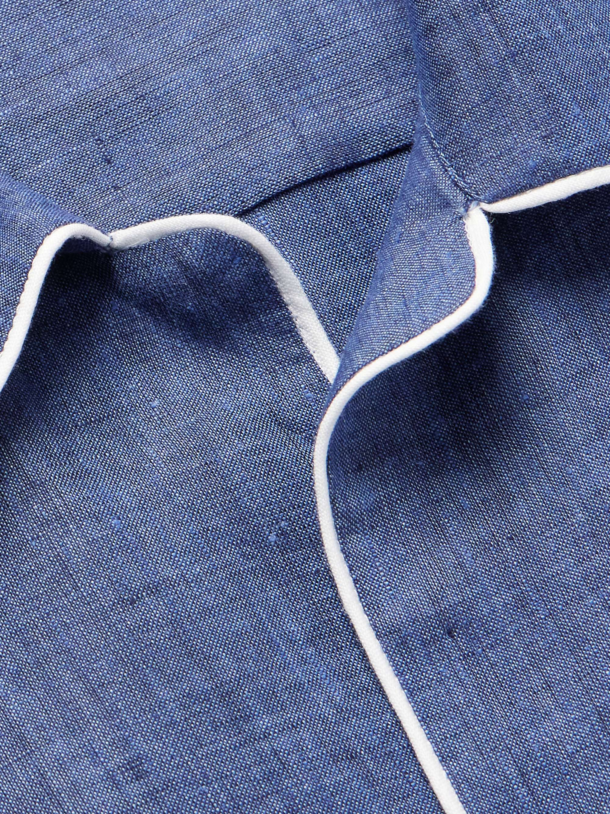 LORO PIANA Camp-Collar Slub Linen Shirt